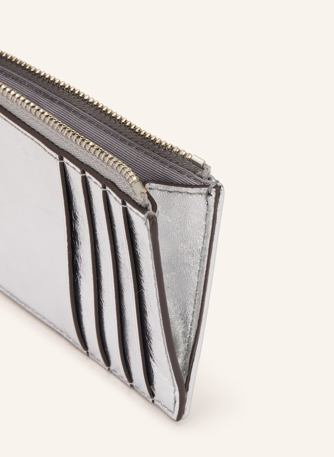 TORY BURCH Kartenetui KIRA mit Münzfach: SILBER