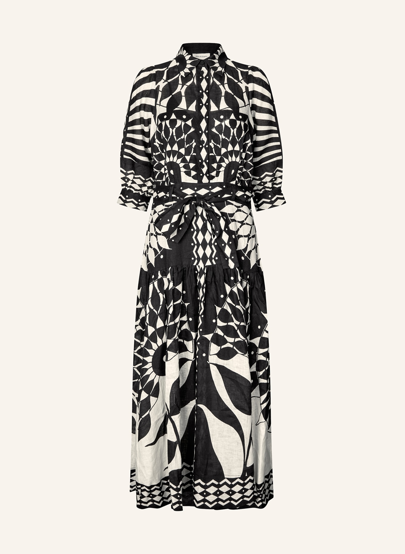 dea kudibal Sukienka koszulowa: CZARNY / BIAŁY