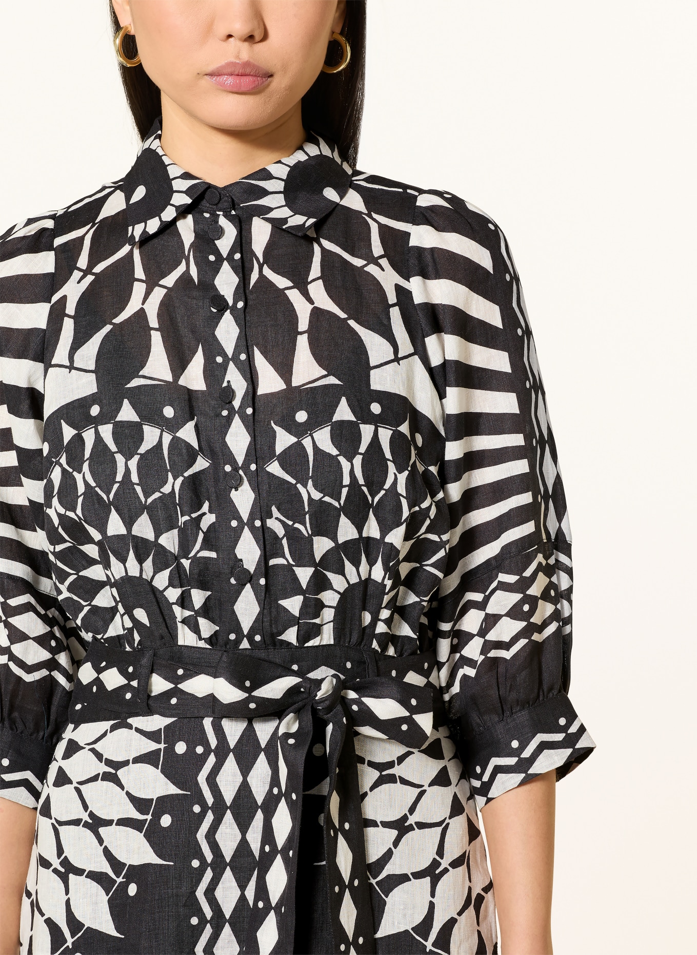 dea kudibal Sukienka koszulowa: CZARNY / BIAŁY