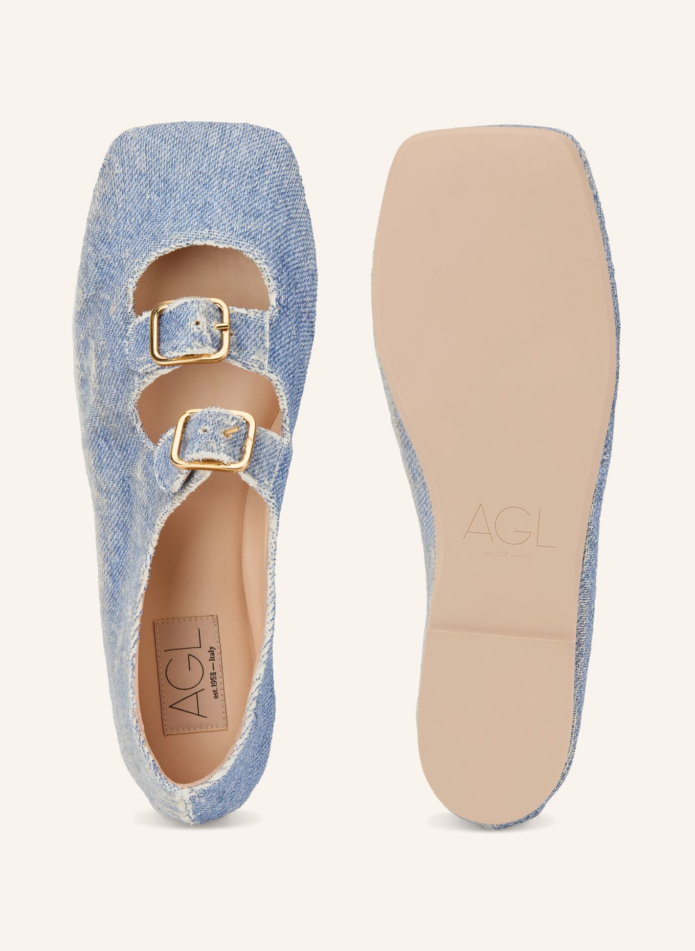 AGL Mary Jane ballerina flats CERAMIC: LIGHT BLUE