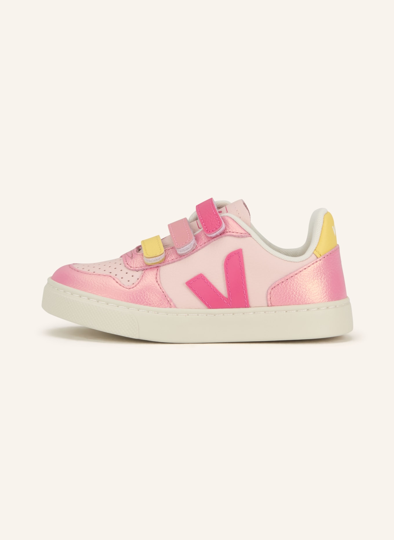 VEJA Sneaker V-10: RÓŻOWY / MOCNORÓŻOWY / ŻÓŁTY