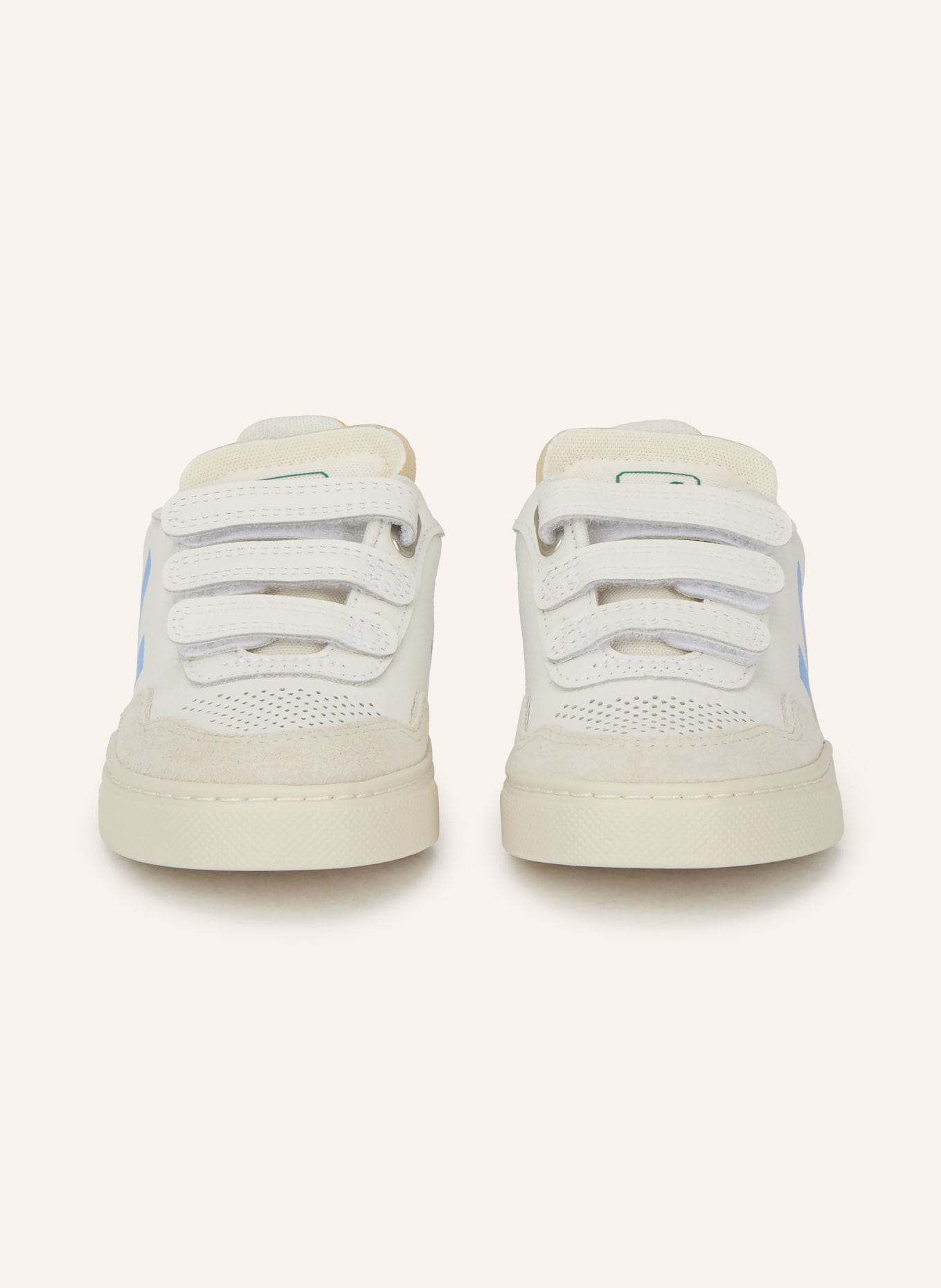 VEJA Sneaker V-90: WEISS / ORANGE / GRÜN