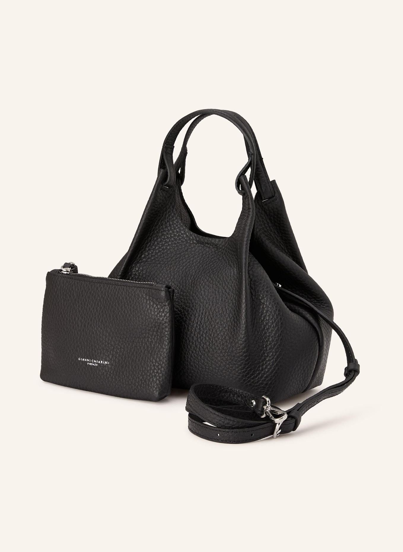 GIANNI CHIARINI Umhängetasche DUA MEDIUM mit Pouch: SCHWARZ