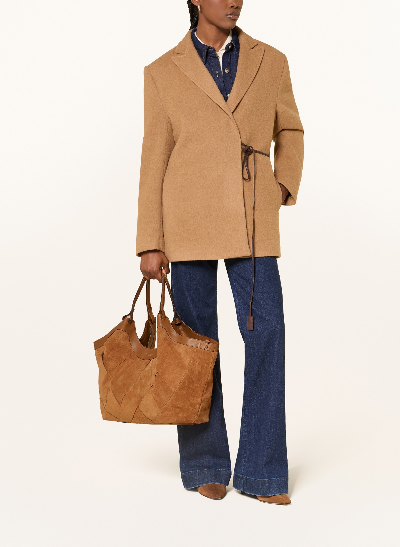 GIANNI CHIARINI Taška DUA LARGE s pouzdrem: HNĚDÁ