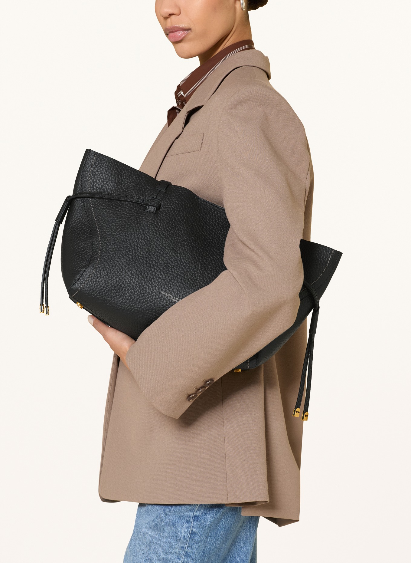 GIANNI CHIARINI Shopper VIOLETTE met etui: ZWART