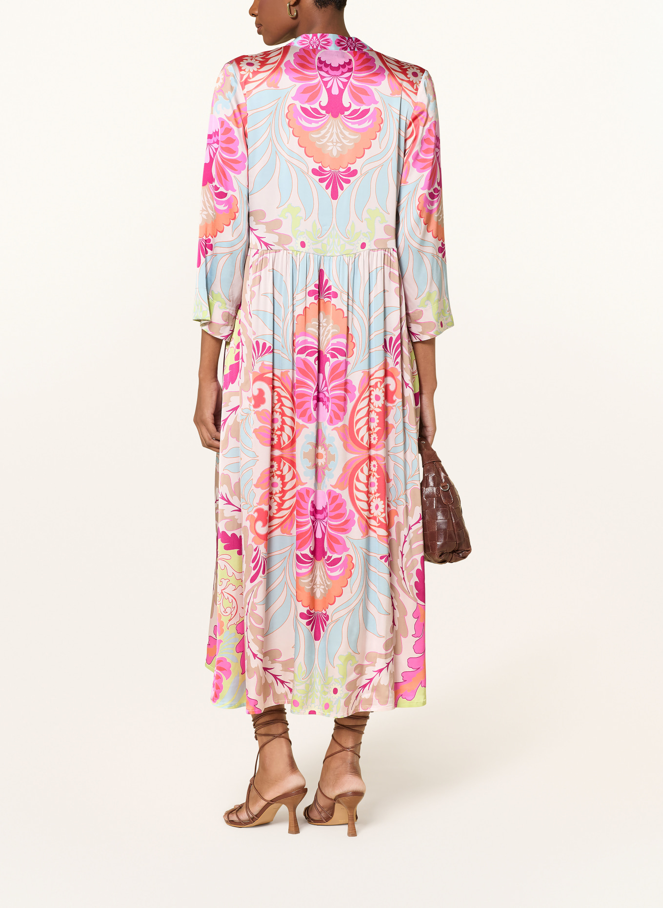 Grace Kleid mit 3/4-Arm: TÜRKIS / PINK / ORANGE