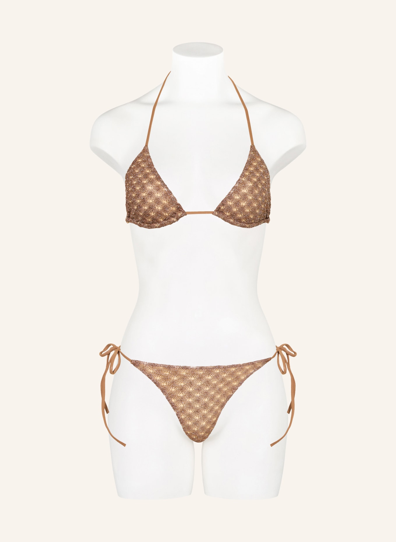 MISSONI Triangel-Bikini mit Glitzergarn: BRAUN