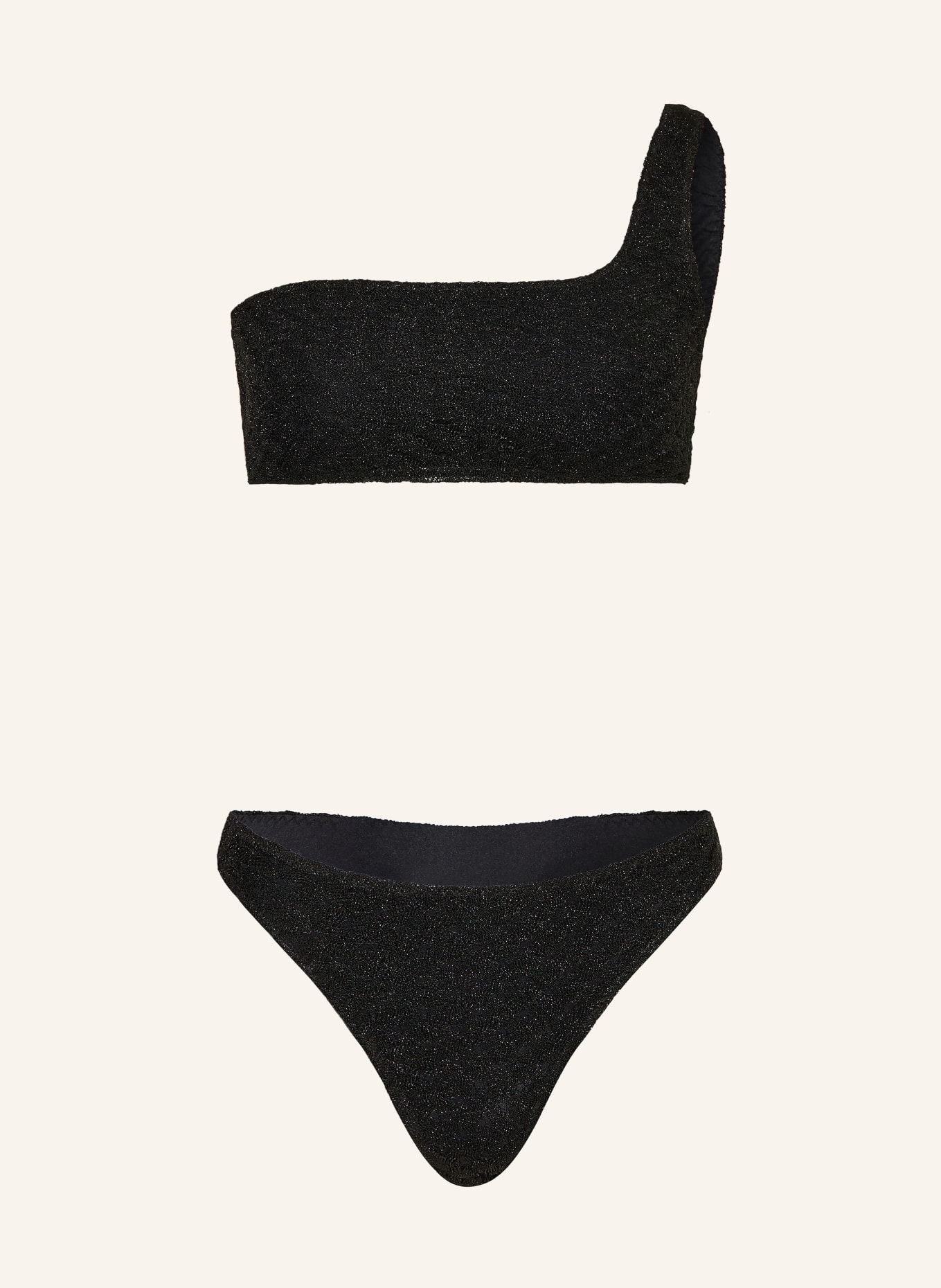 MISSONI One-Shoulder-Bikini mit Glitzergarn: SCHWARZ