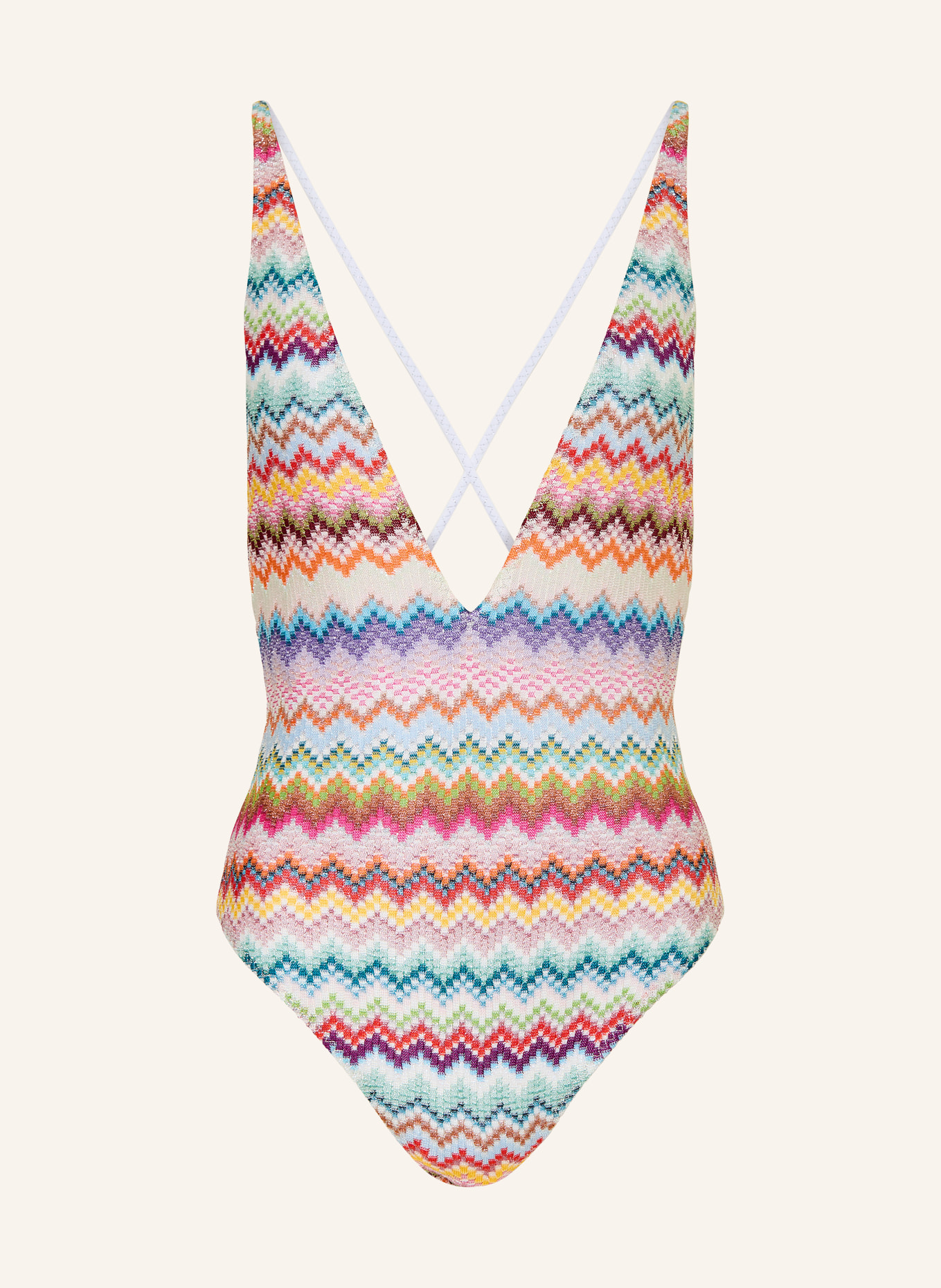 MISSONI Swimsuit with glitter thread: PINK / TURQUOISE / LIGHT BLUE