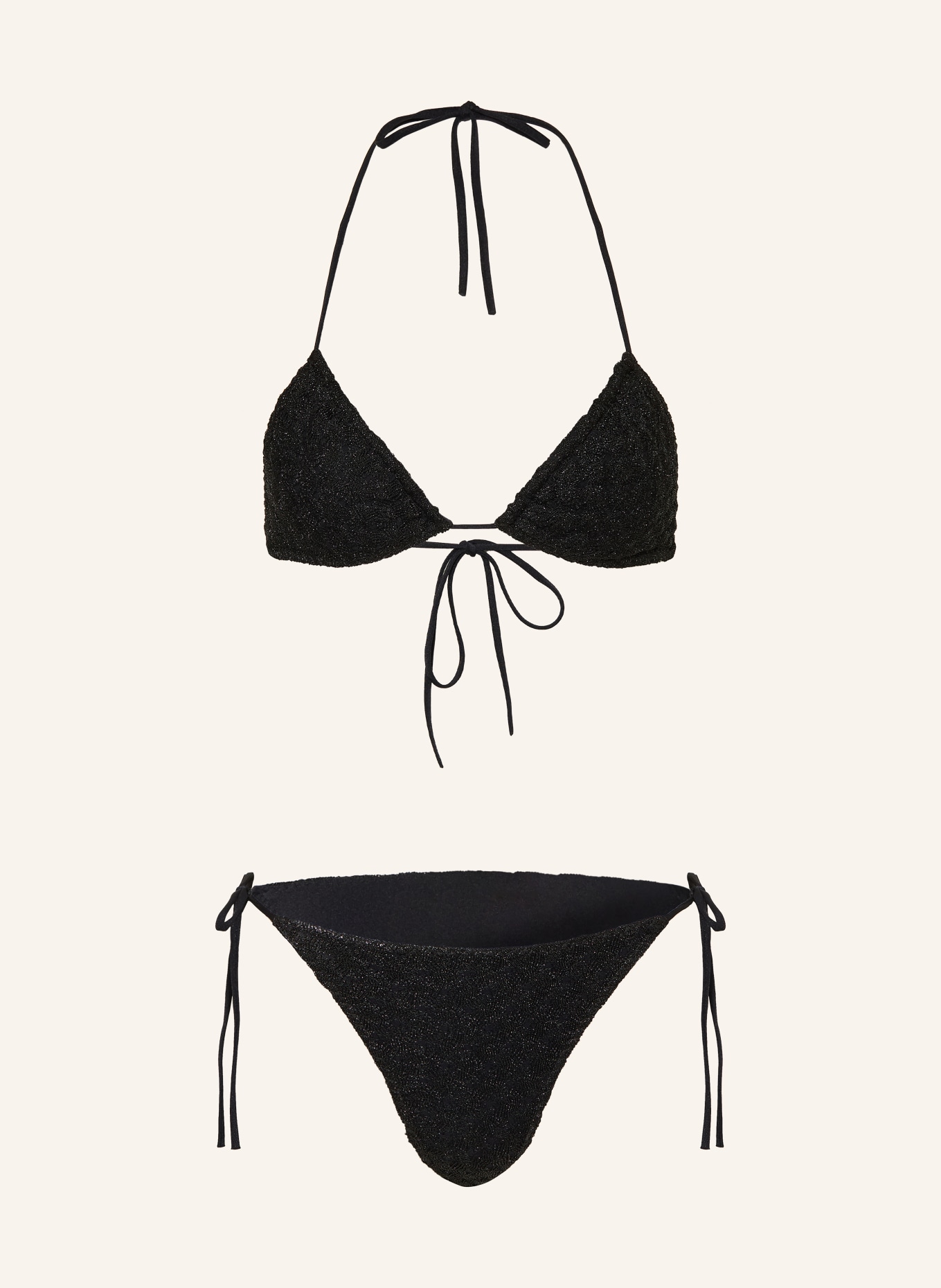 MISSONI Triangle bikini with glitter thread: BLACK