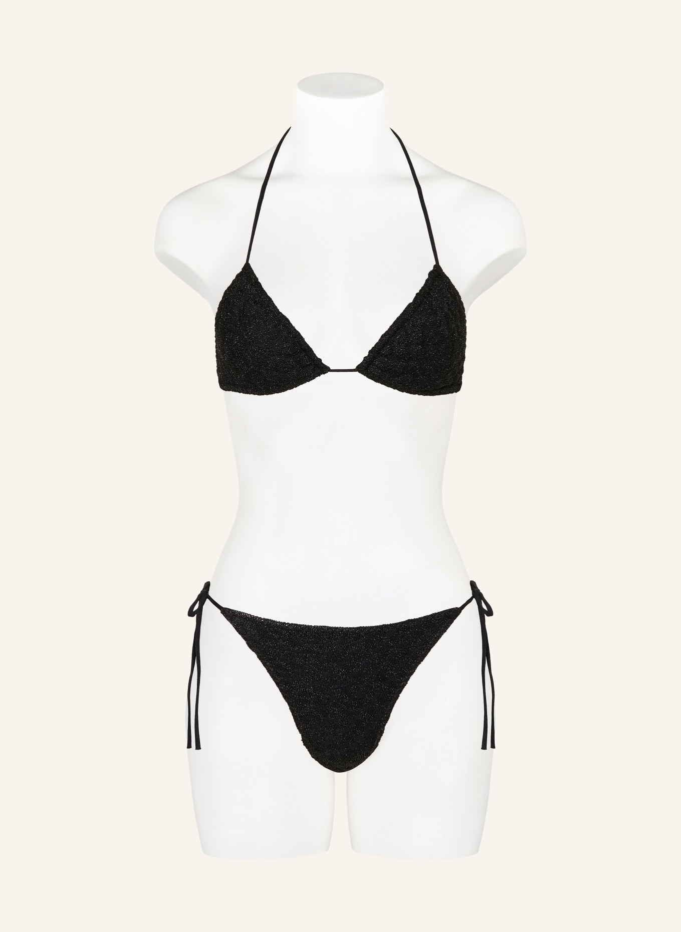 MISSONI Triangle bikini with glitter thread: BLACK