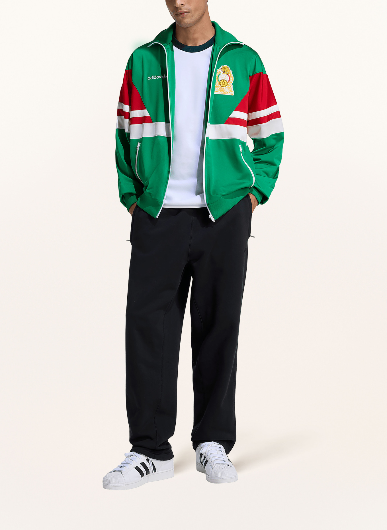 adidas Trainingsjacke MEXIKO 86: GRÜN / ROT / WEISS