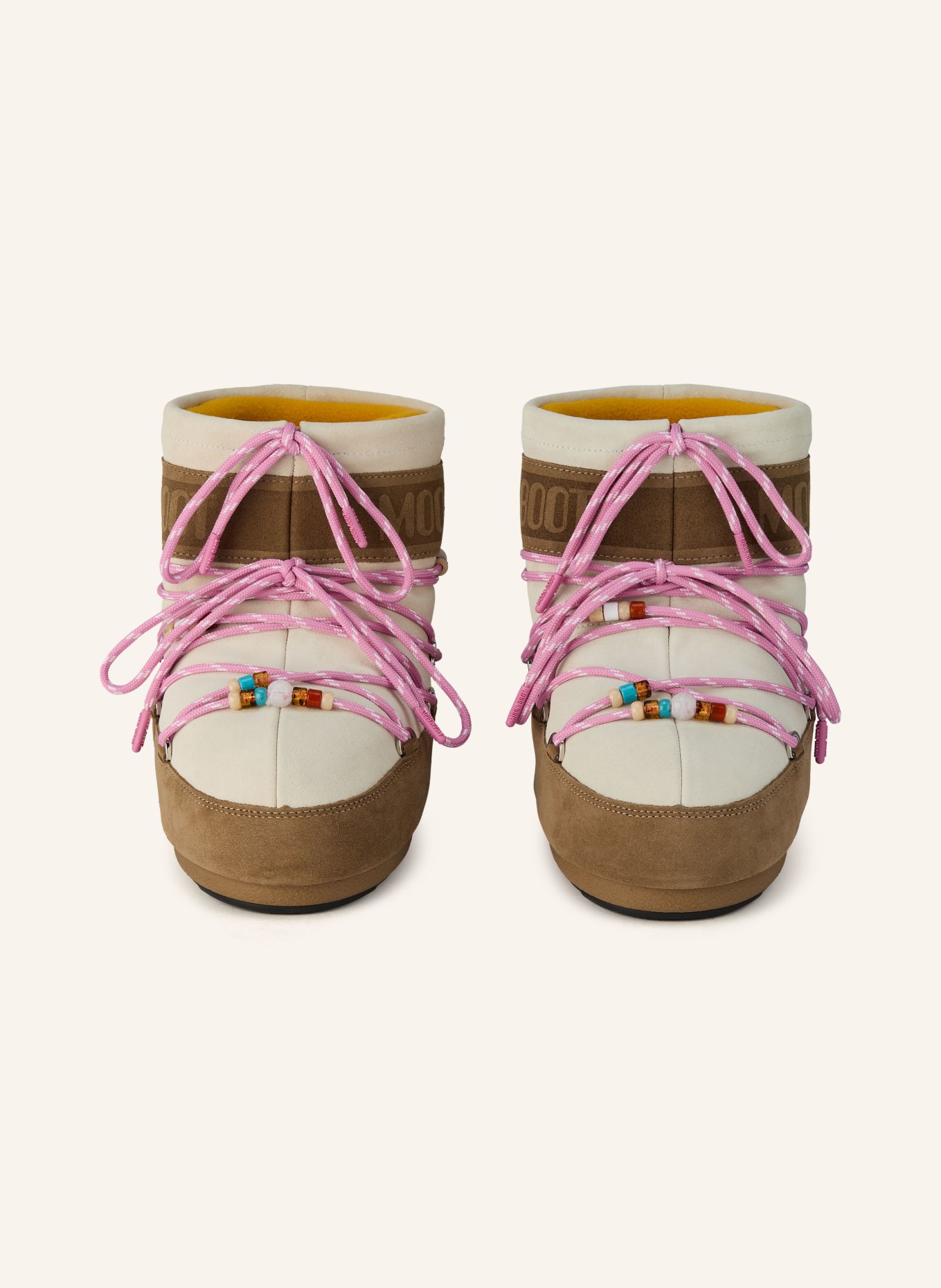 MOON BOOT Moon Boots ICON LOW: TAUPE / PINK / LIGHT GRAY