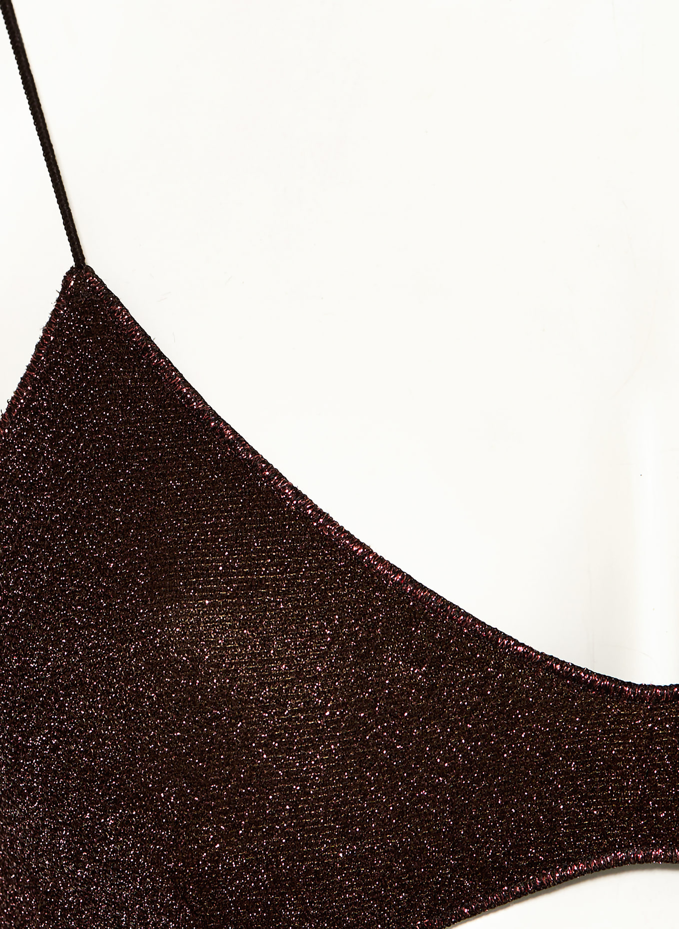 Oséree Trojúhelníkové bikiny LUMIERE s třpytivou nití: TMAVĚ HNĚDÁ / BARVA RŮŽOVÉHO ZLATA