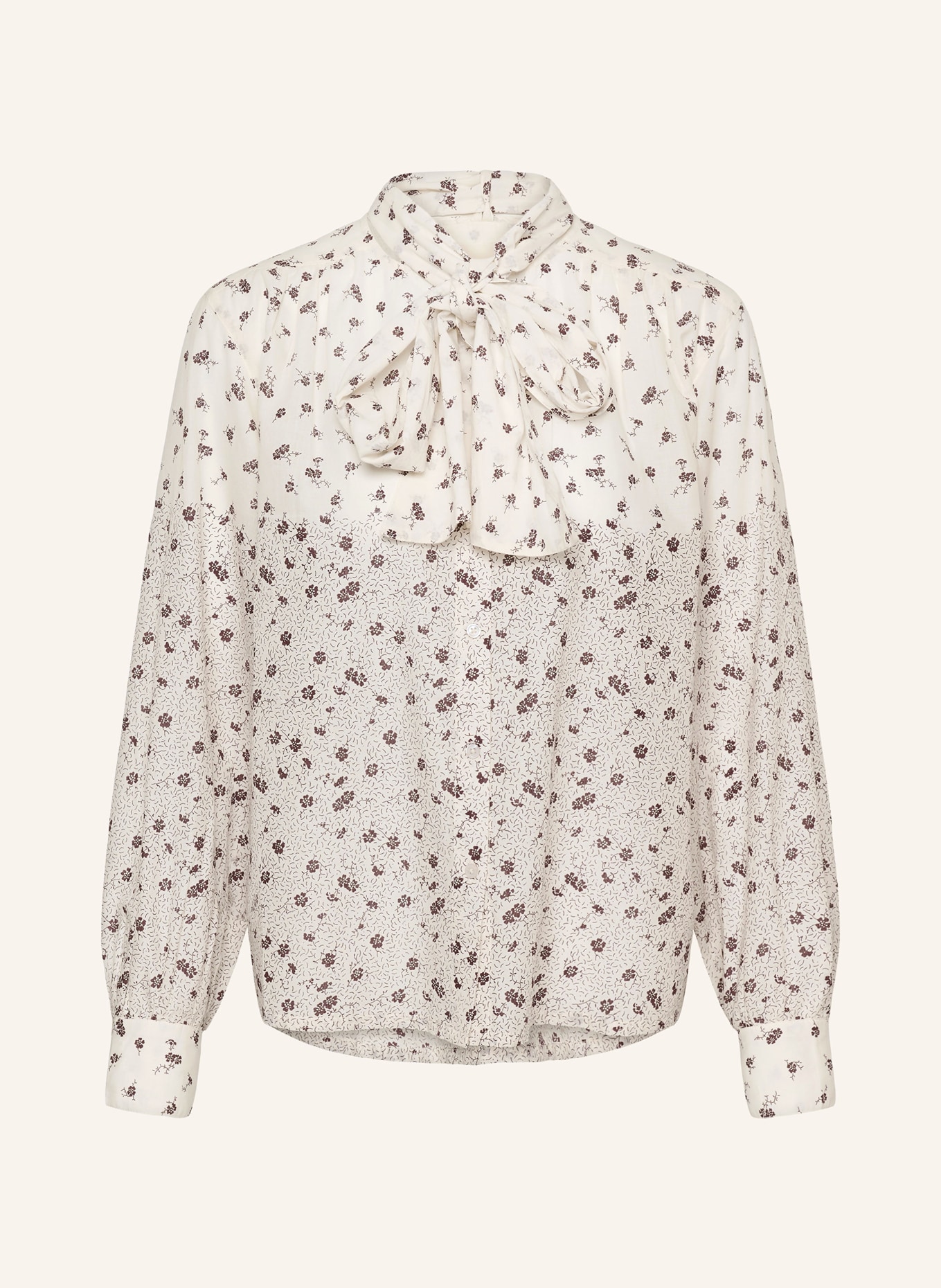 Part Two Bluse JANINAPW mit abnehmbarer Schluppe: WEISS / DUNKELBRAUN