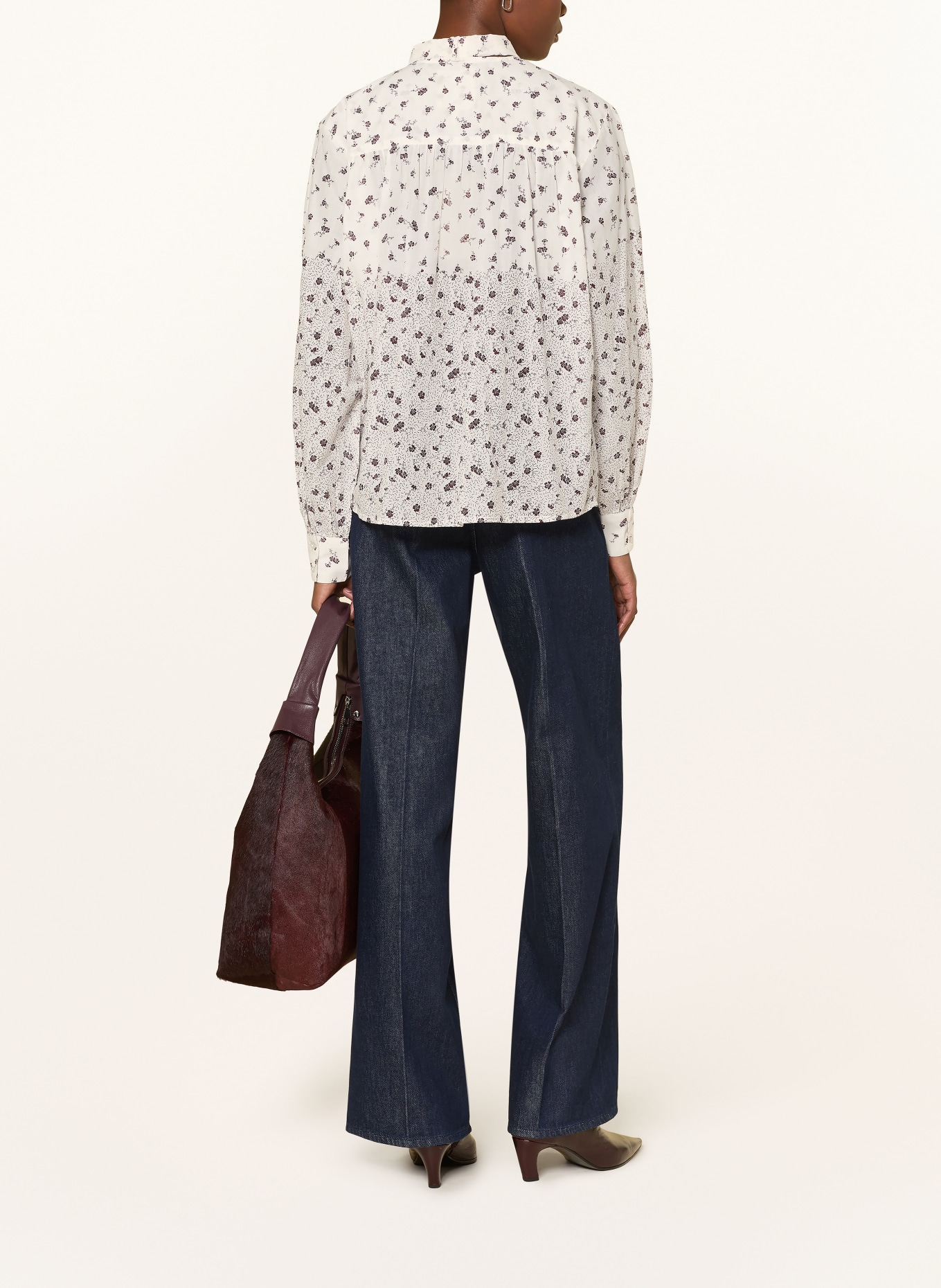 Part Two Bluse JANINAPW mit abnehmbarer Schluppe: WEISS / DUNKELBRAUN