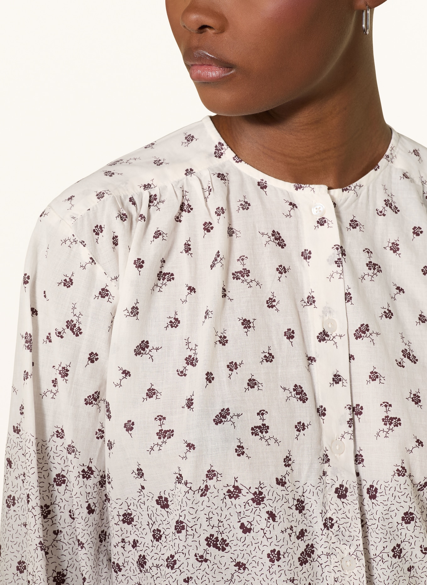 Part Two Bluse JANINAPW mit abnehmbarer Schluppe: WEISS / DUNKELBRAUN