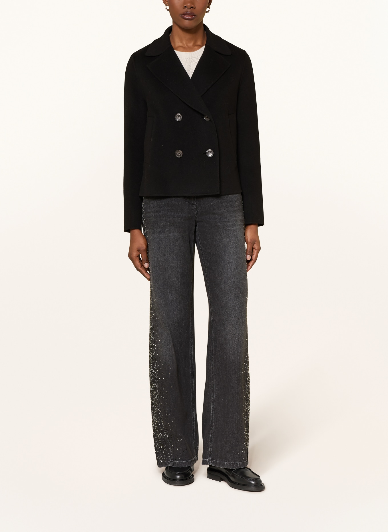 LUISA CERANO Caban kabát: ČERNÁ