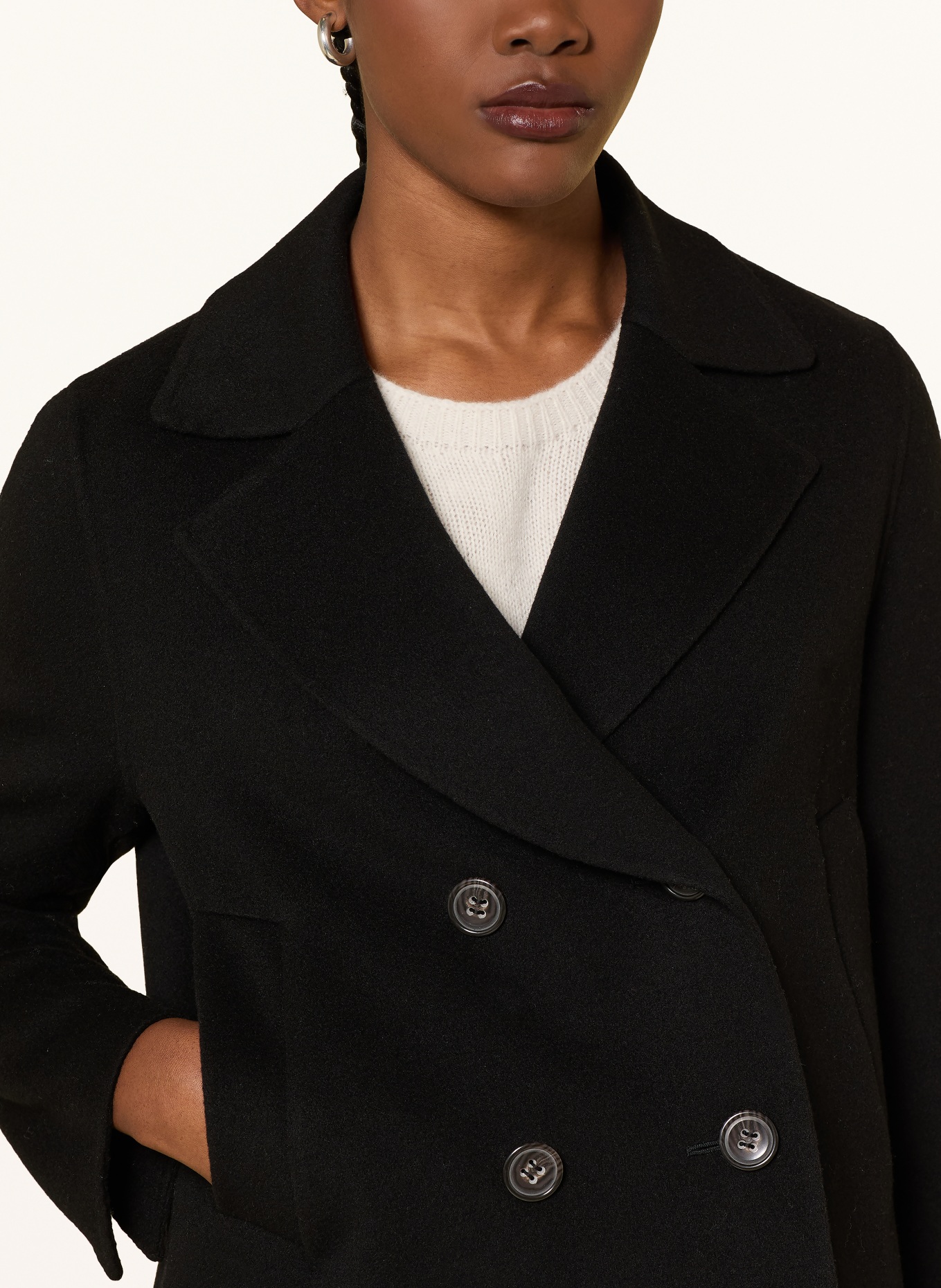 LUISA CERANO Caban kabát: ČERNÁ