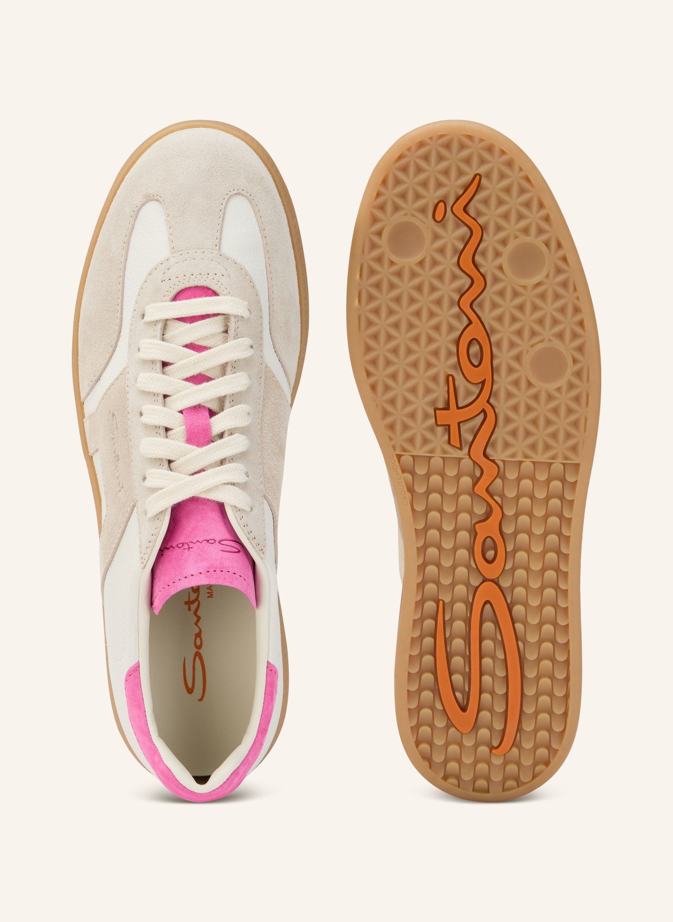 Santoni Sneaker OLYMP: CREME / HELLGRAU / PINK