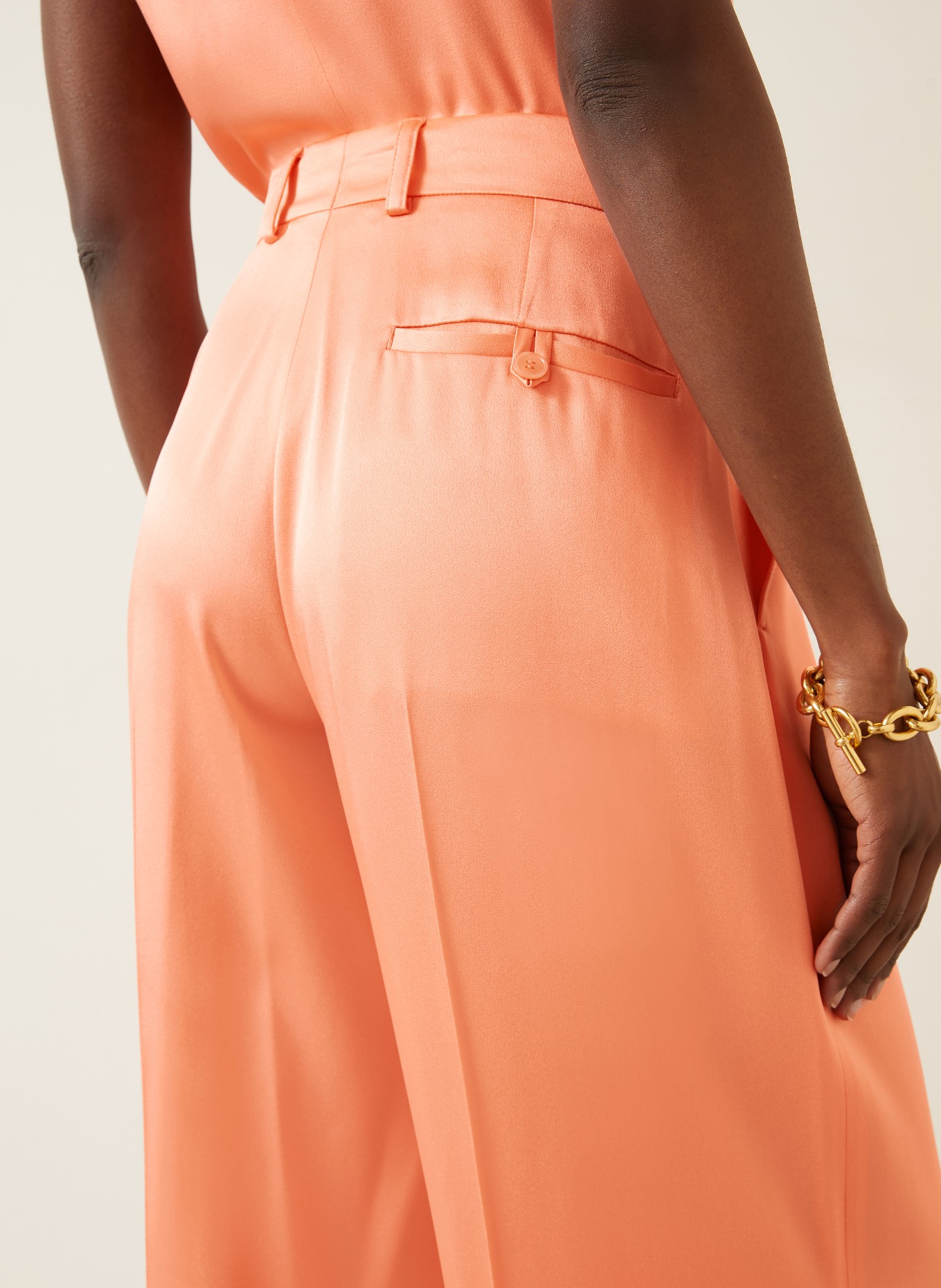 STELLA McCARTNEY satin pants: SALMON