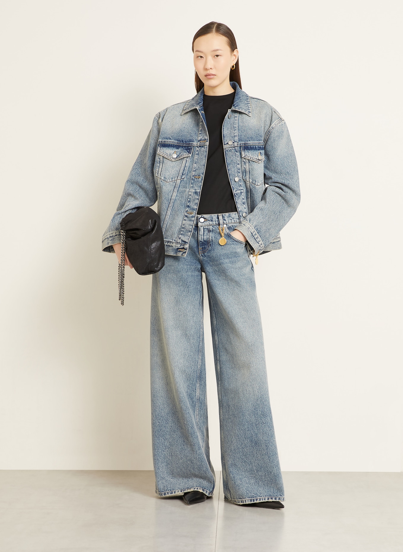 STELLA McCARTNEY Wide Leg Jeans: 4152 MID BLUE