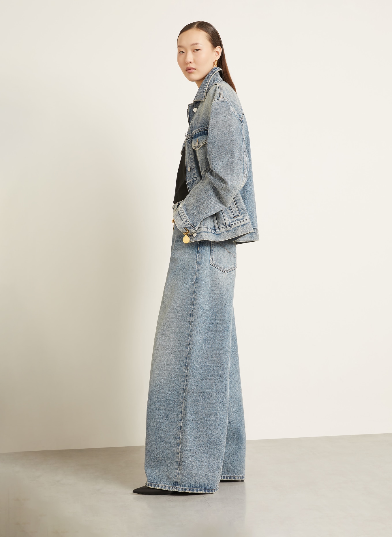 STELLA McCARTNEY Wide Leg Jeans: 4152 MID BLUE