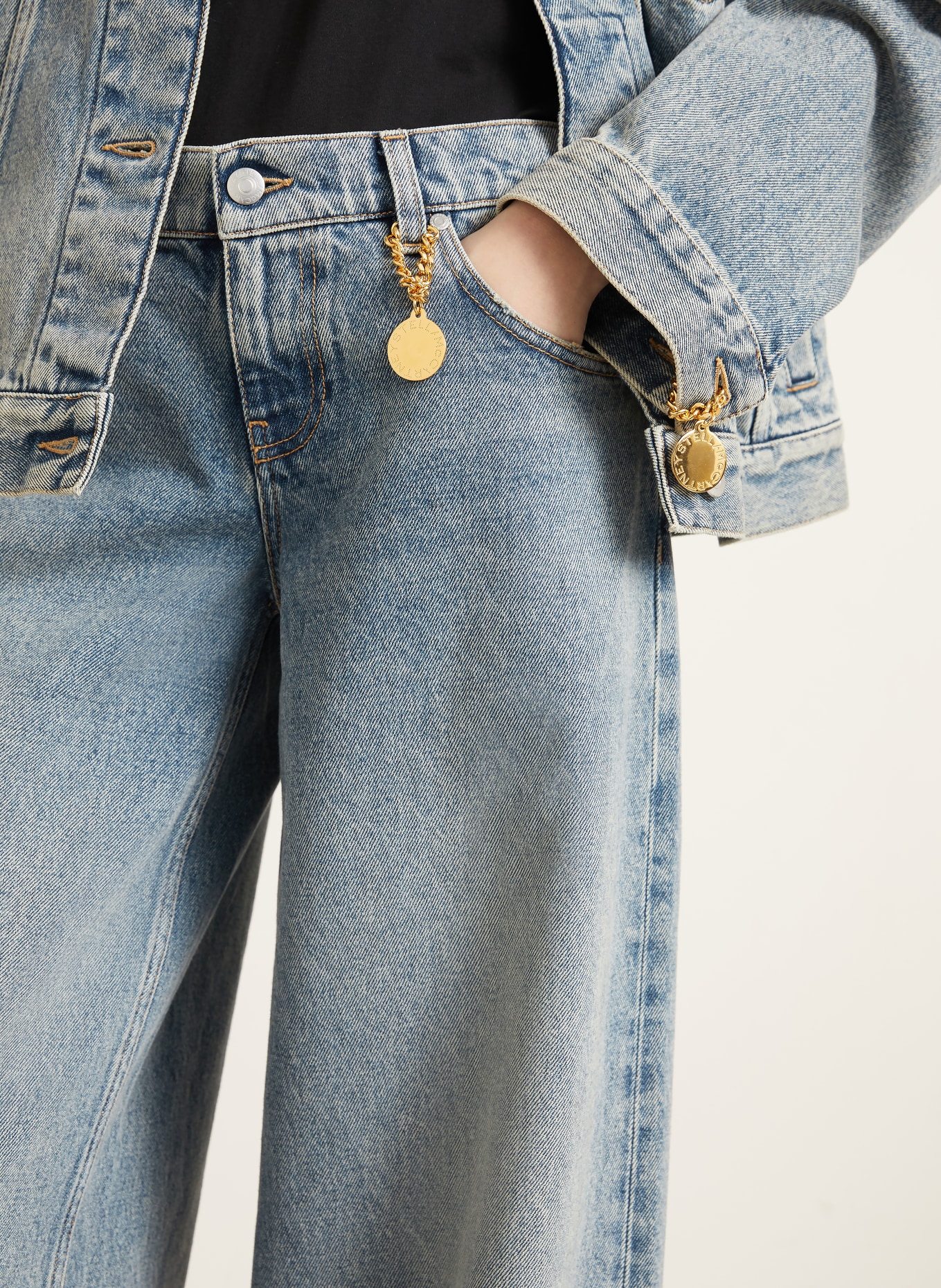 STELLA McCARTNEY Wide Leg Jeans: 4152 MID BLUE