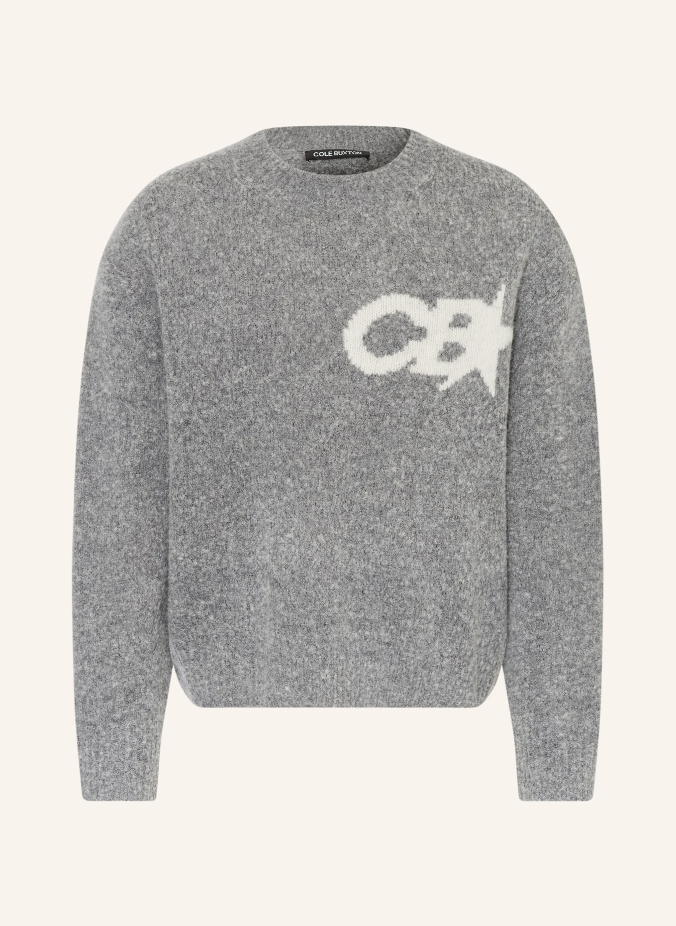 COLE BUXTON CB STAR sweater: GRAY / WHITE