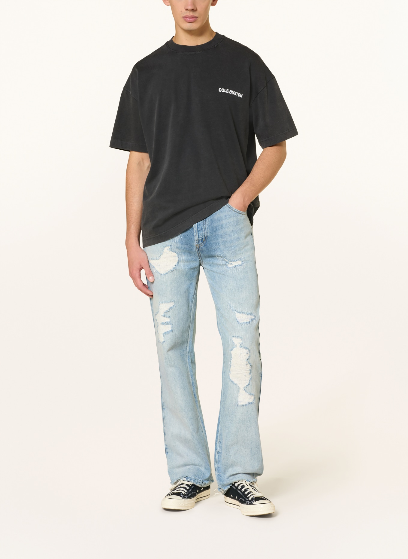 COLE BUXTON T-shirt: BLACK / WHITE