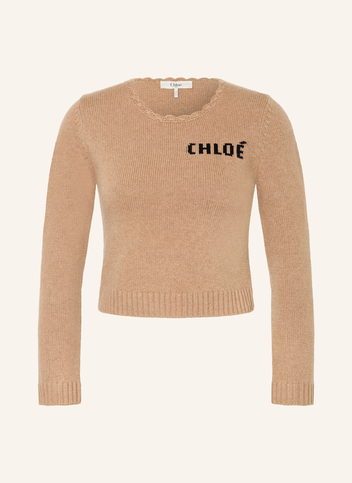Chloé Pullover: HELLBRAUN / SCHWARZ