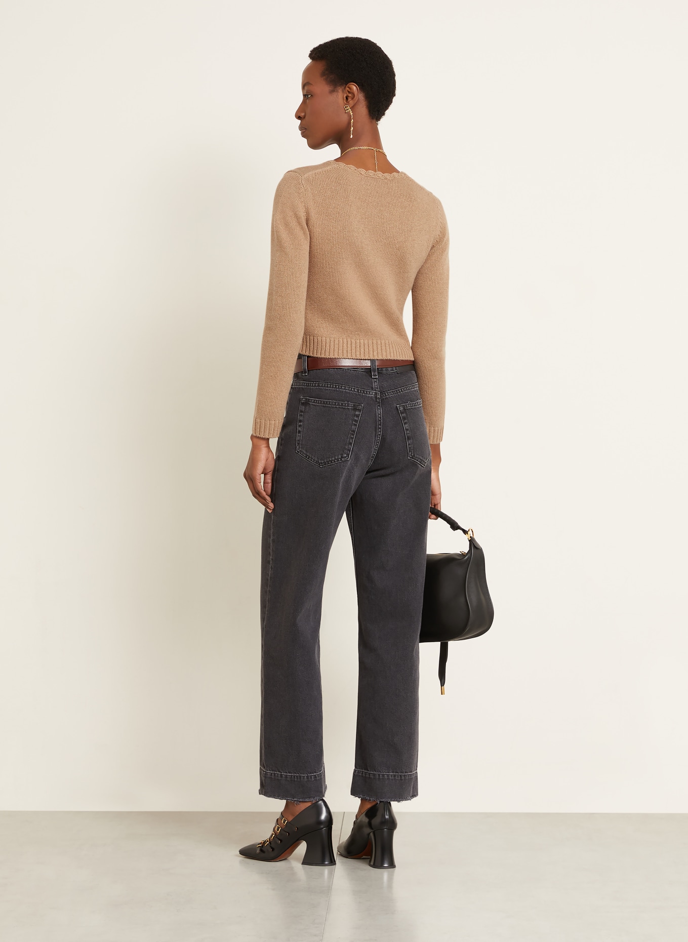 Chloé Pullover: HELLBRAUN / SCHWARZ