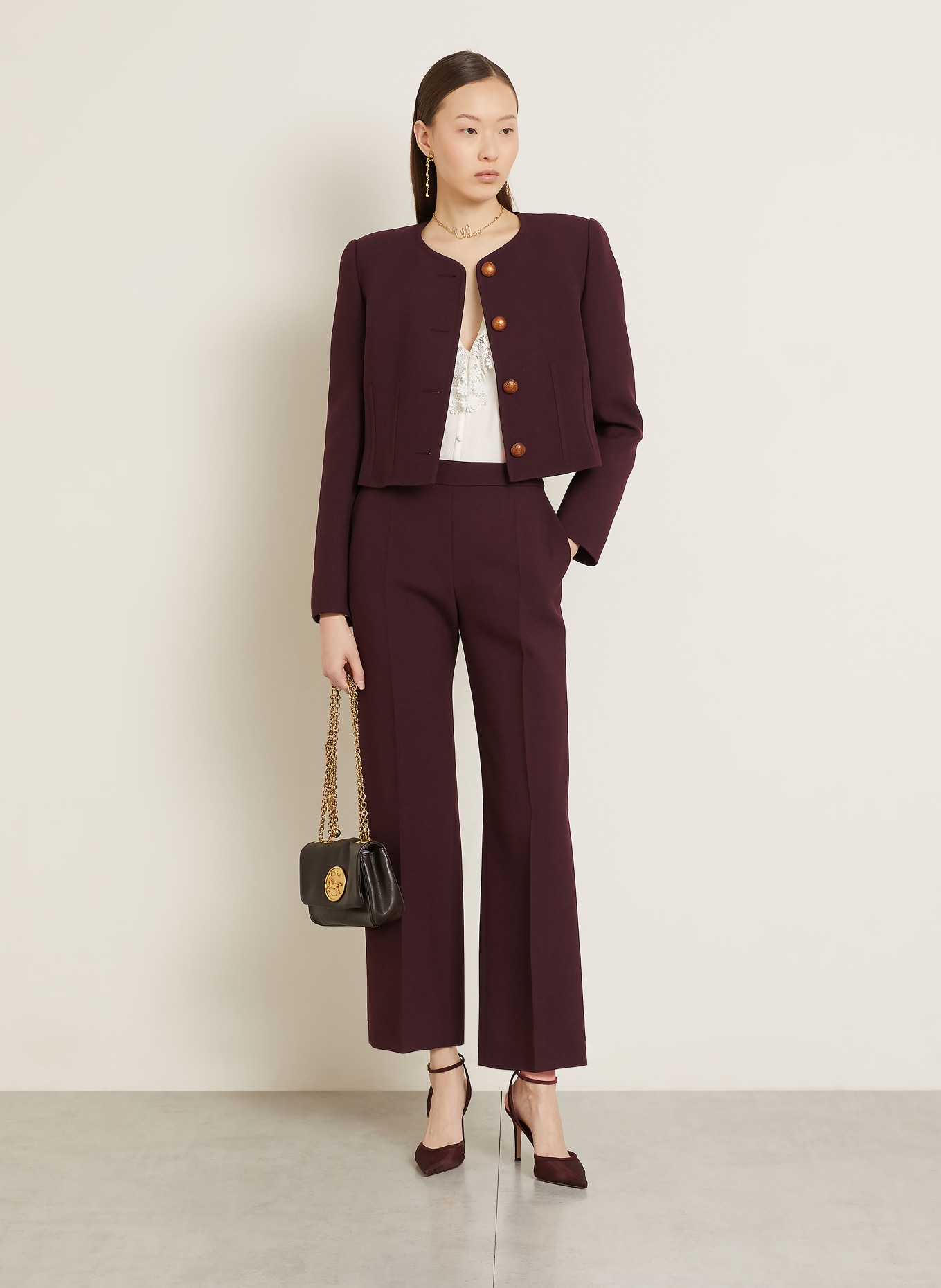 Chloé Hose: DUNKELROT