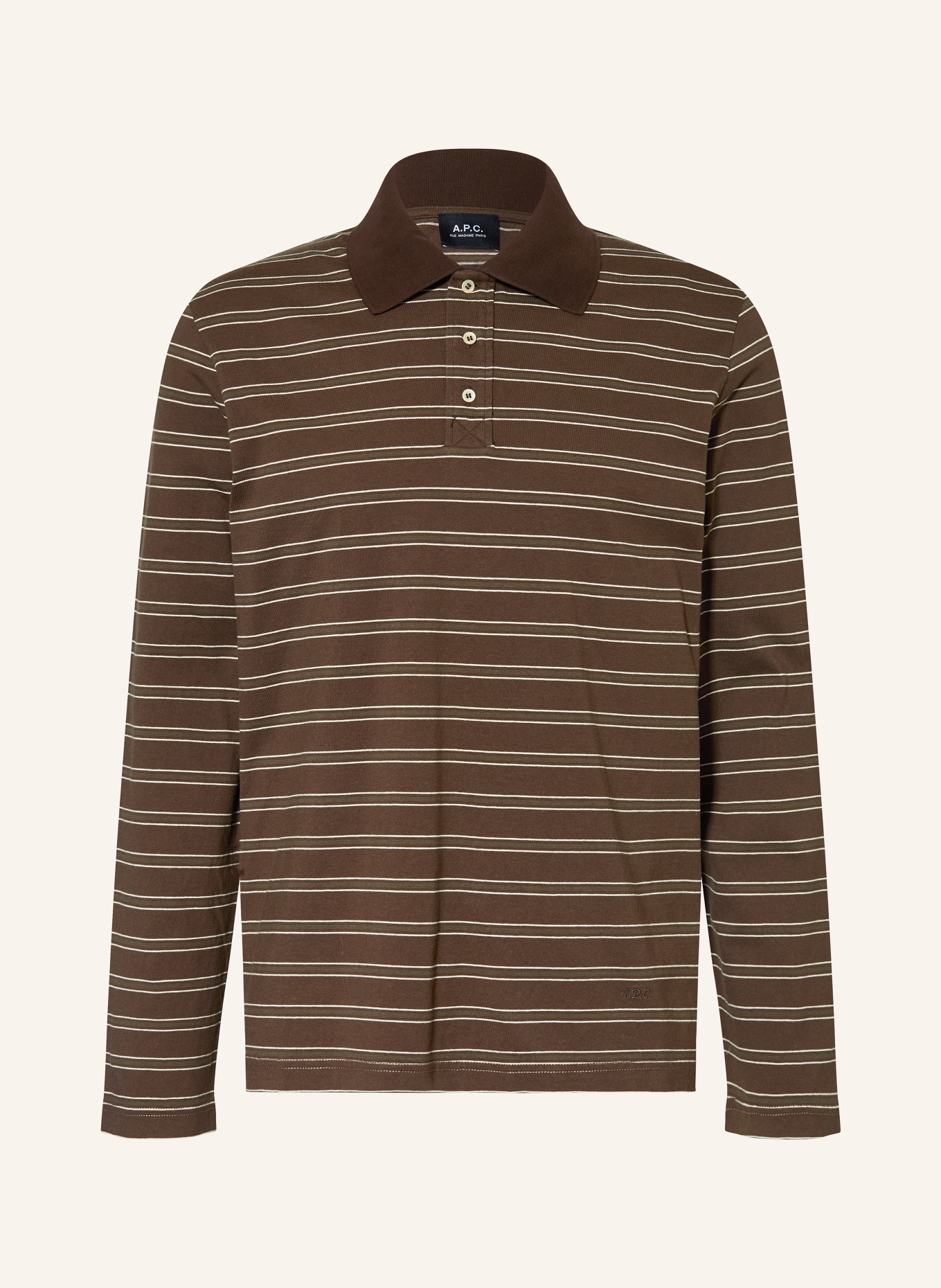 A.P.C. rugby shirt: BROWN / KHAKI