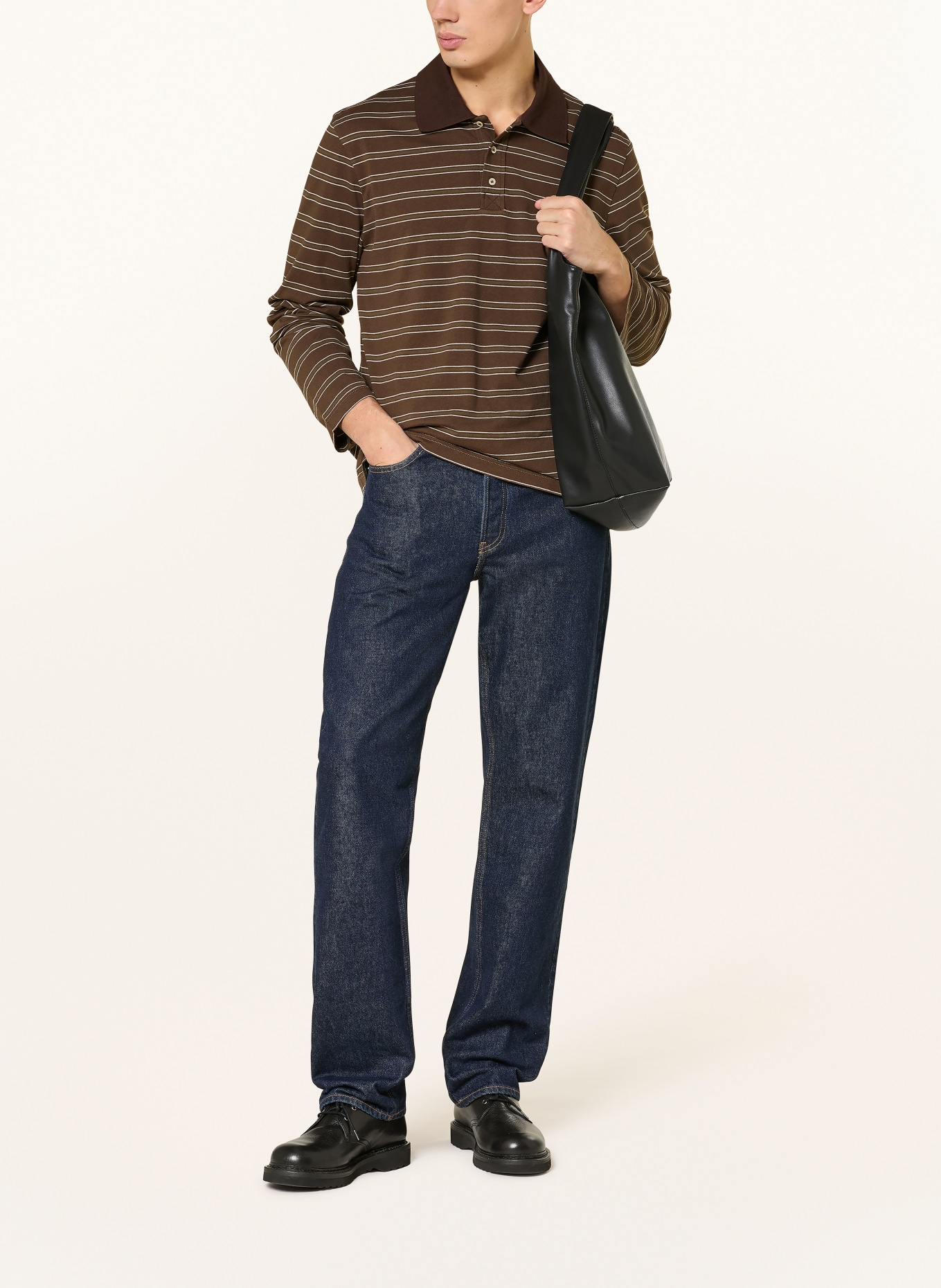 A.P.C. rugby shirt: BROWN / KHAKI