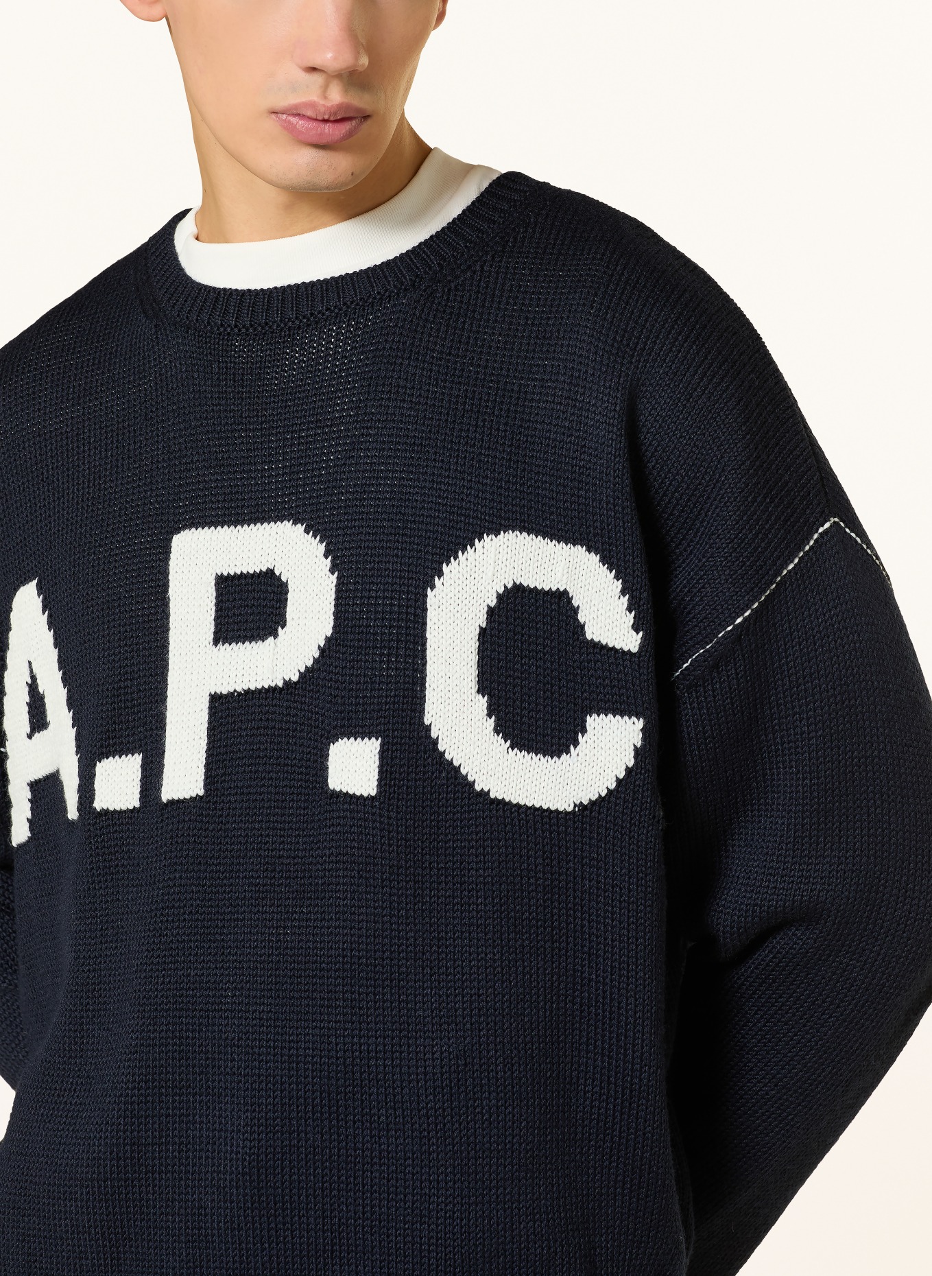 A.P.C. sweater: DARK BLUE / WHITE