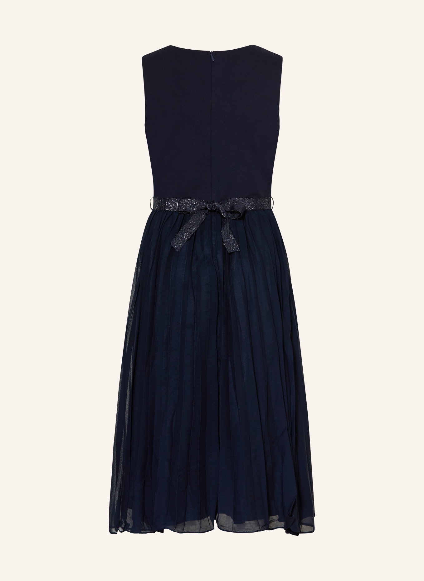 DANAMADE Koktejlové šaty s plisováním a třpytivou nití: TMAVĚ MODRÁ