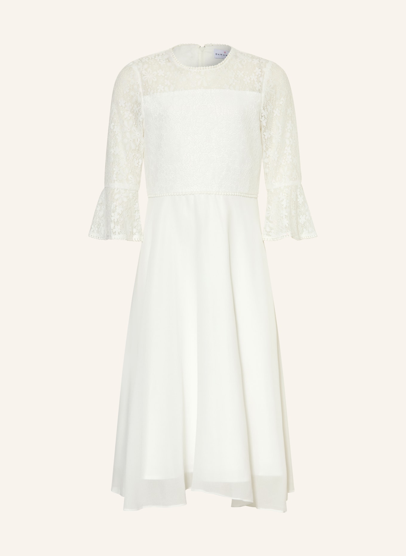 DANAMADE Sukienka koktajlowa z rękawami 3/4: BIAŁY