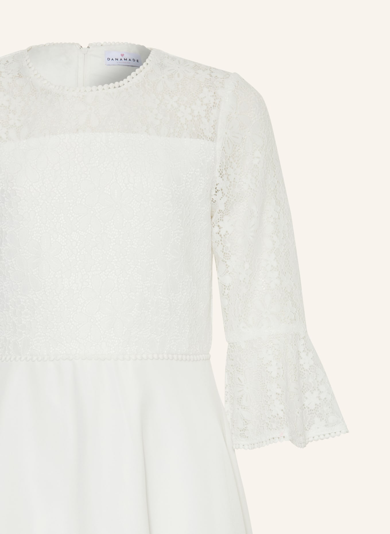 DANAMADE Sukienka koktajlowa z rękawami 3/4: BIAŁY