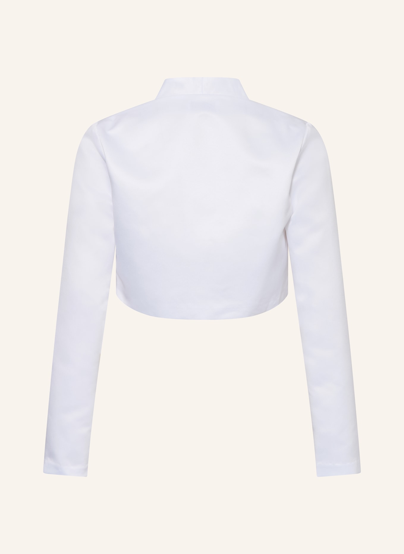 DANAMADE Bolero DALANI ze saténu: BÍLÁ