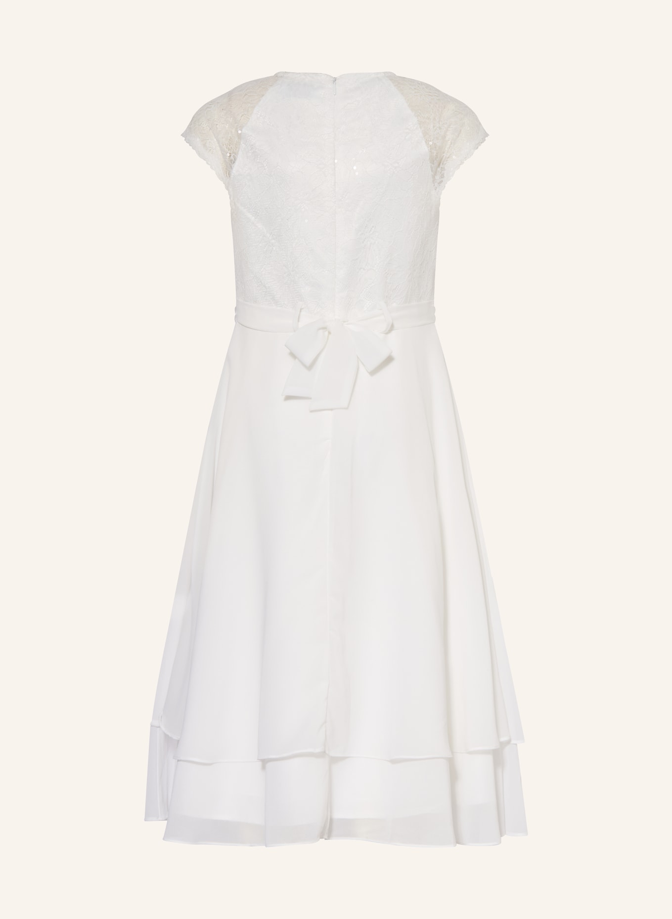 DANAMADE Koktejlové šaty z kombinace materiálů s flitry a ozdobnými perličkami: REŽNÁ