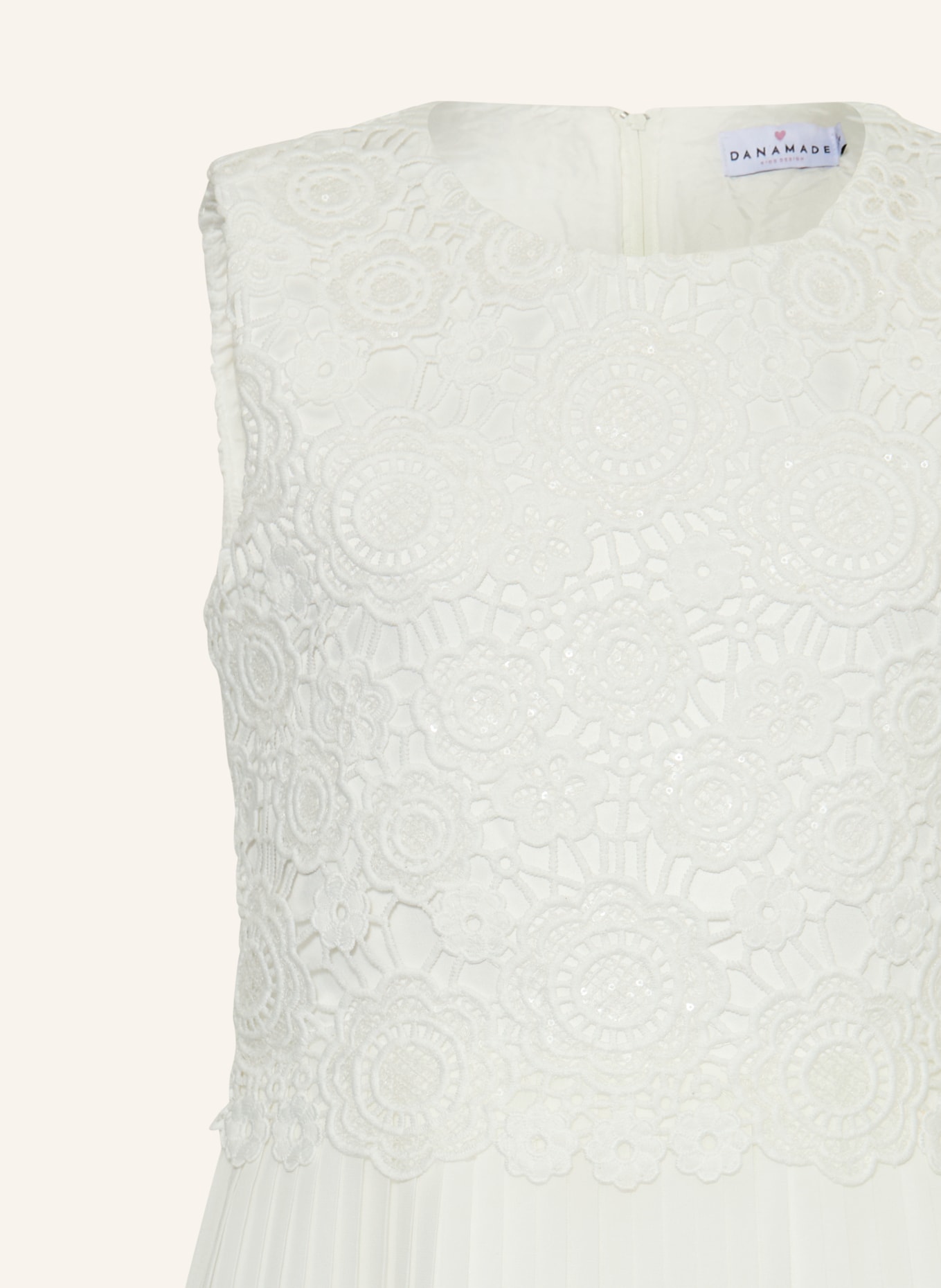 DANAMADE Cocktail dress with pleats and sequins: WHITE