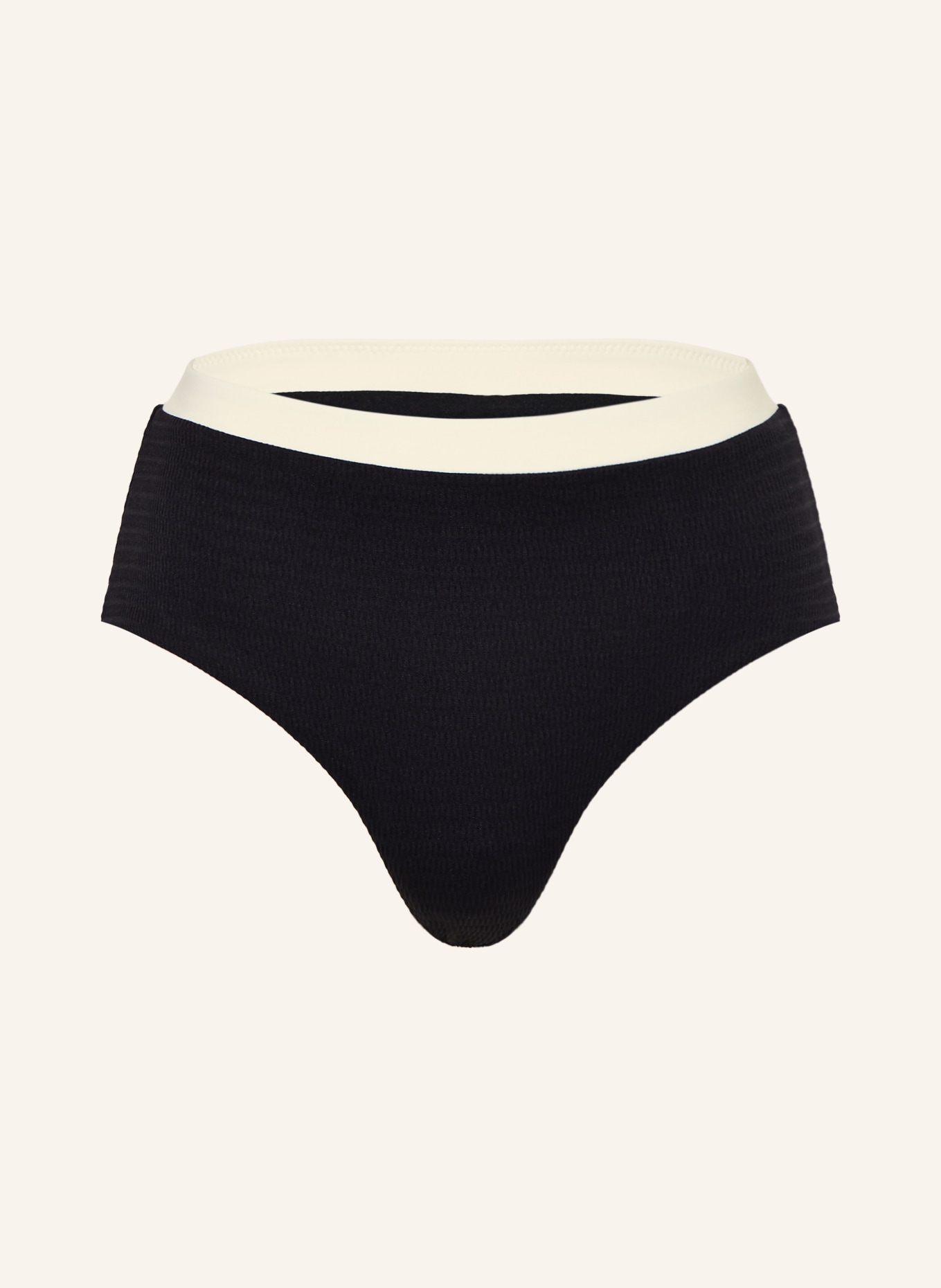 SEAFOLLY High-waisted bikini bottoms BANDWAVE: BLACK / ECRU