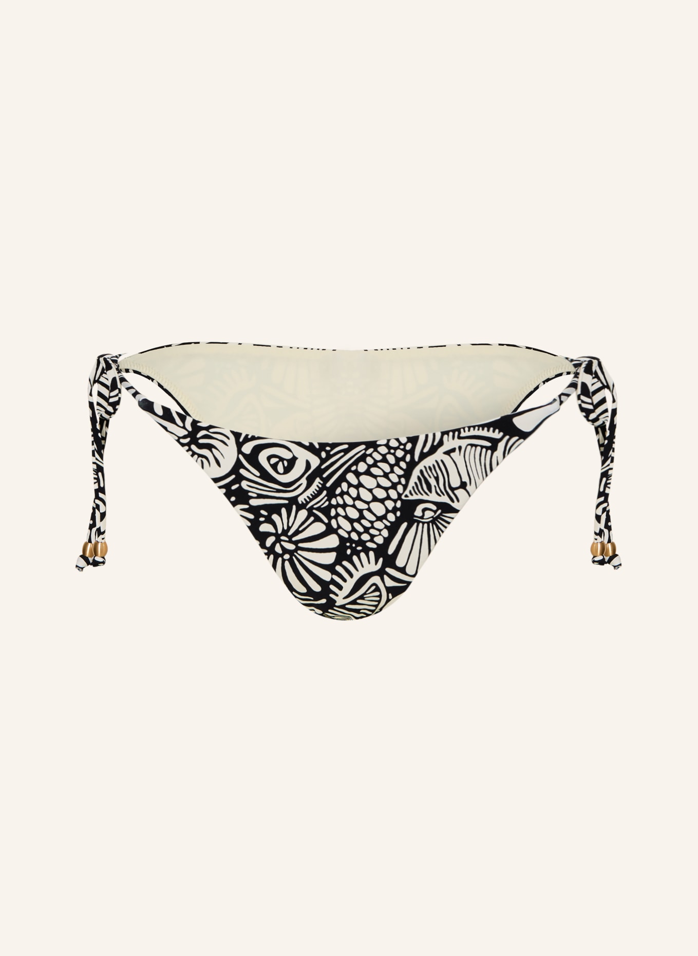 SEAFOLLY SHELLS triangle bikini bottoms: BLACK / CREAM