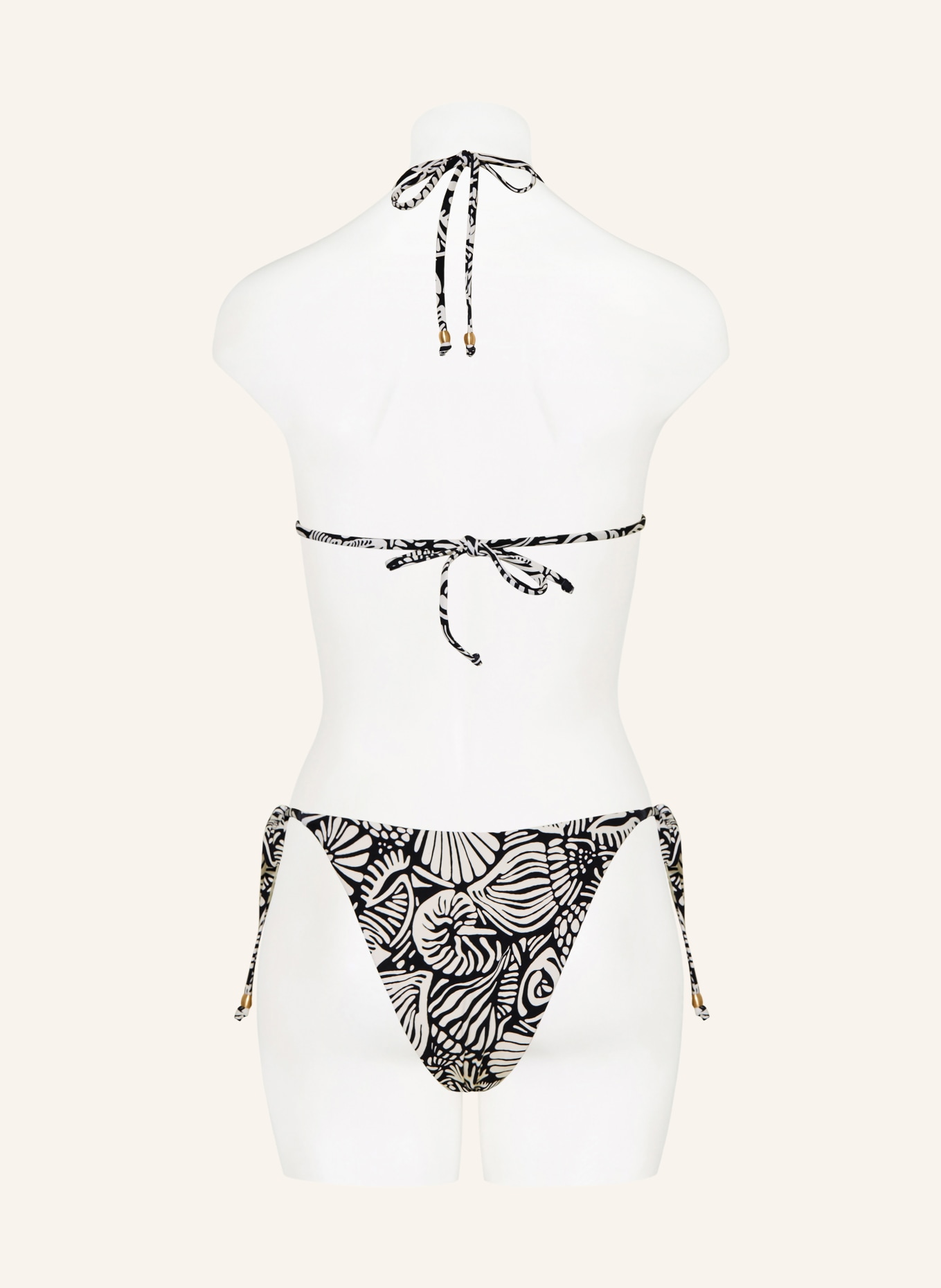 SEAFOLLY SHELLS triangle bikini bottoms: BLACK / CREAM
