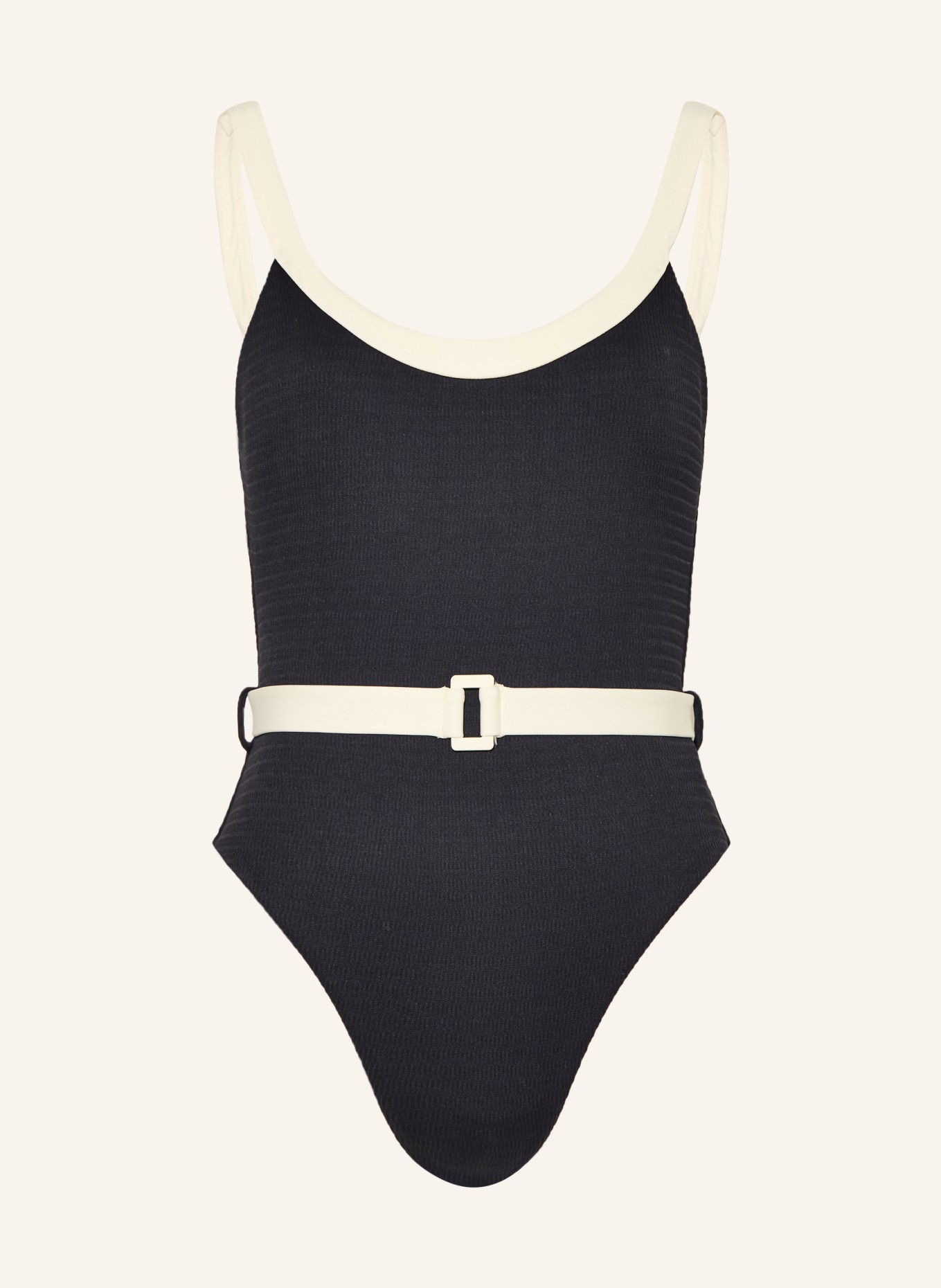 SEAFOLLY Badeanzug BANDWAVE: SCHWARZ / ECRU