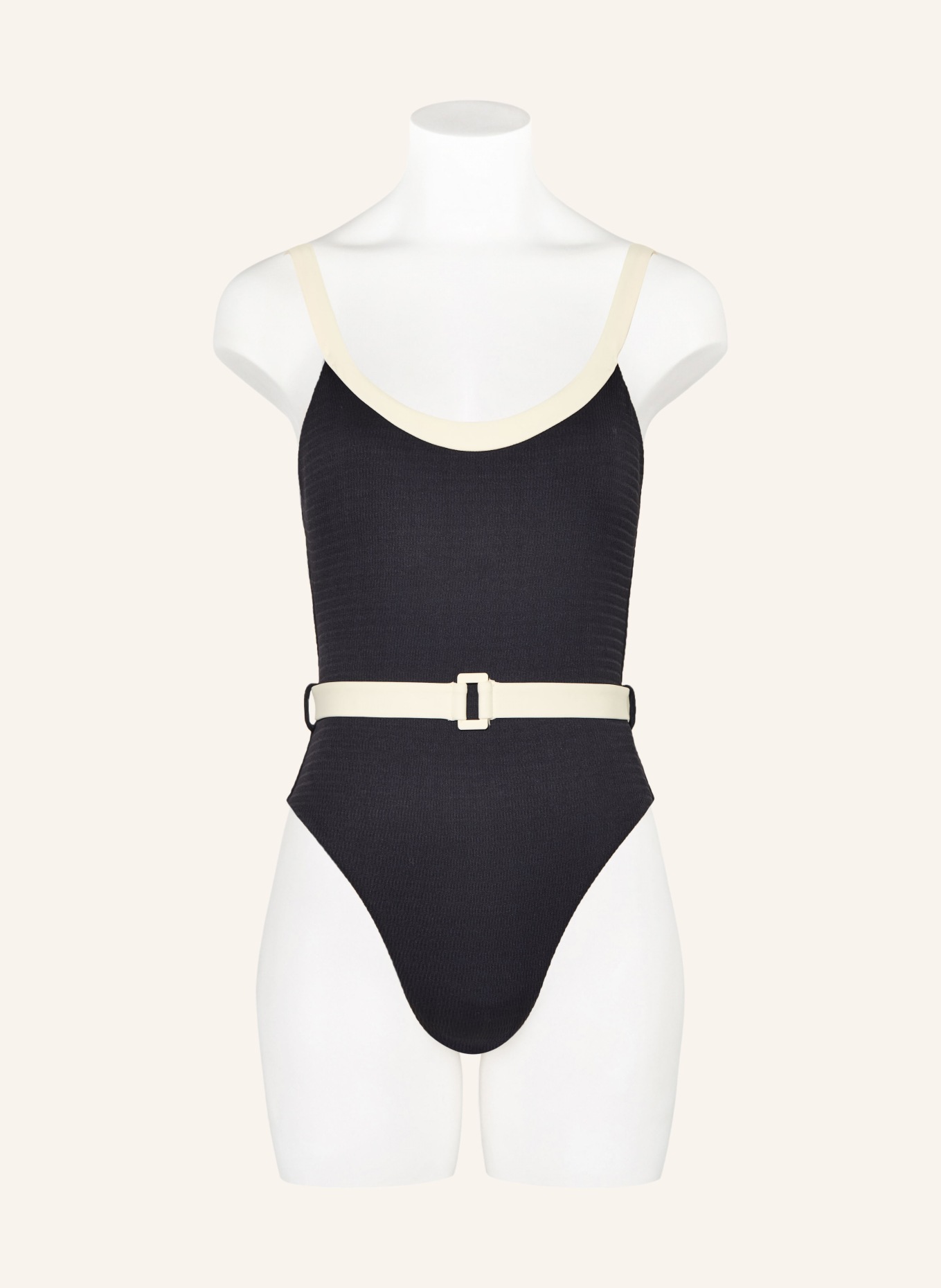 SEAFOLLY Badeanzug BANDWAVE: SCHWARZ / ECRU
