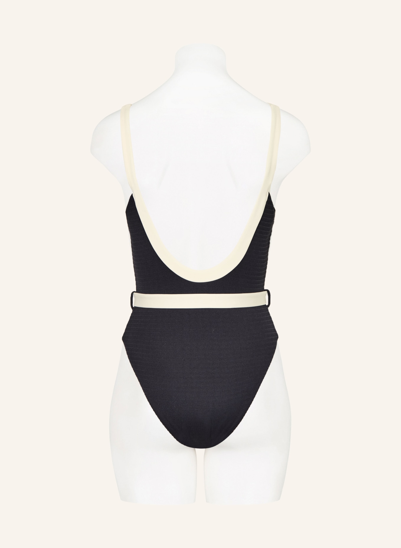 SEAFOLLY Badeanzug BANDWAVE: SCHWARZ / ECRU