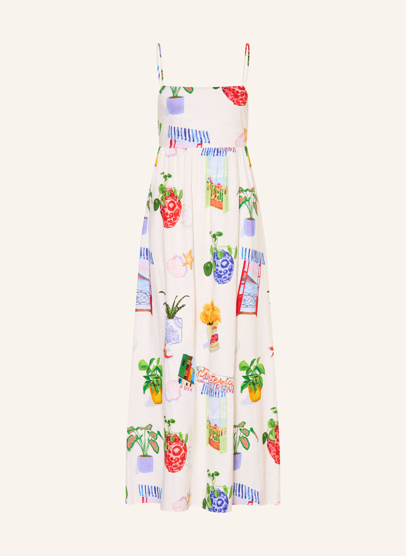 SEAFOLLY Sukienka plażowa LA BOCA z lnem: KREMOWY / CZERWONY / ZIELONY