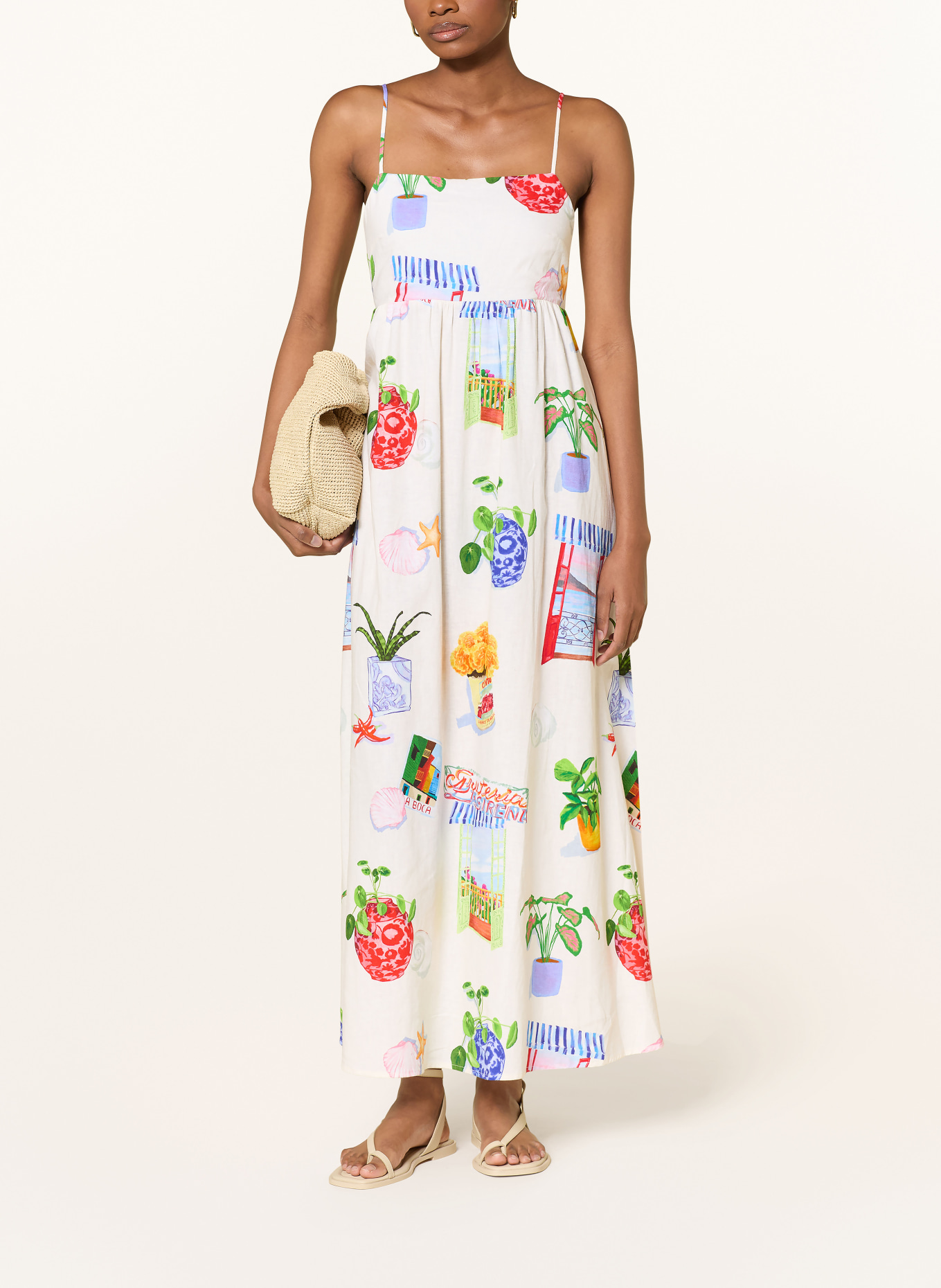 SEAFOLLY Sukienka plażowa LA BOCA z lnem: KREMOWY / CZERWONY / ZIELONY